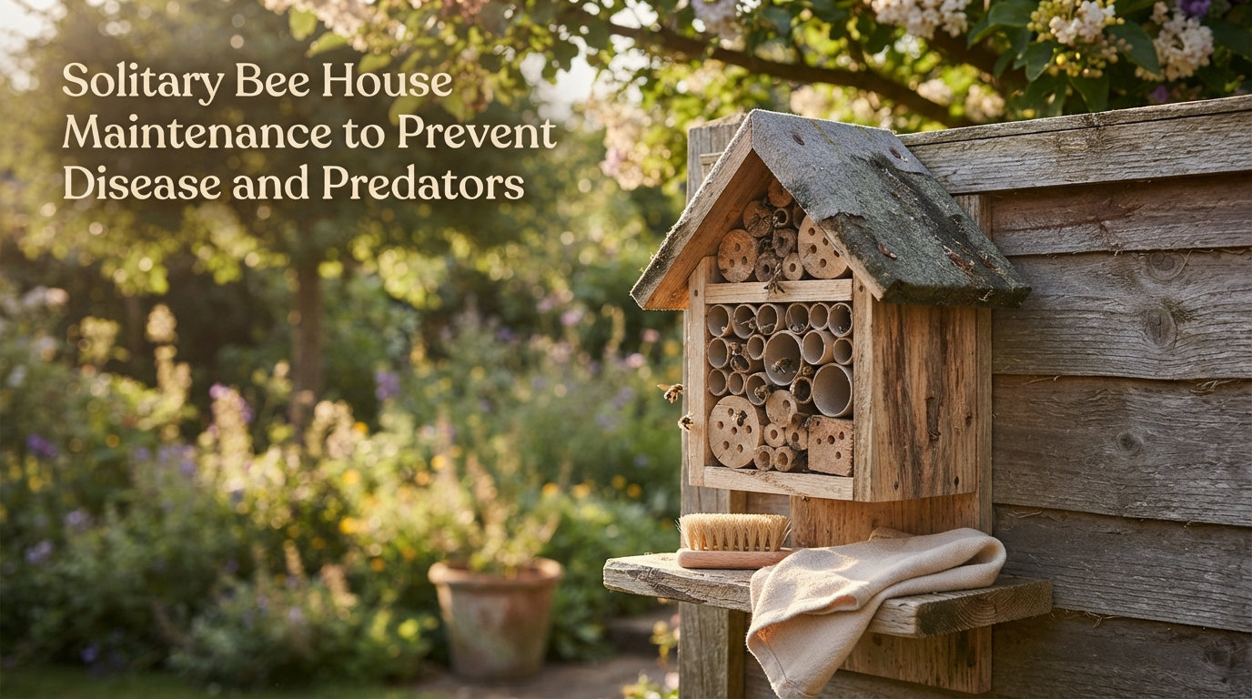 Solitary Bee House Maintenance to Prevent Disease and Predators