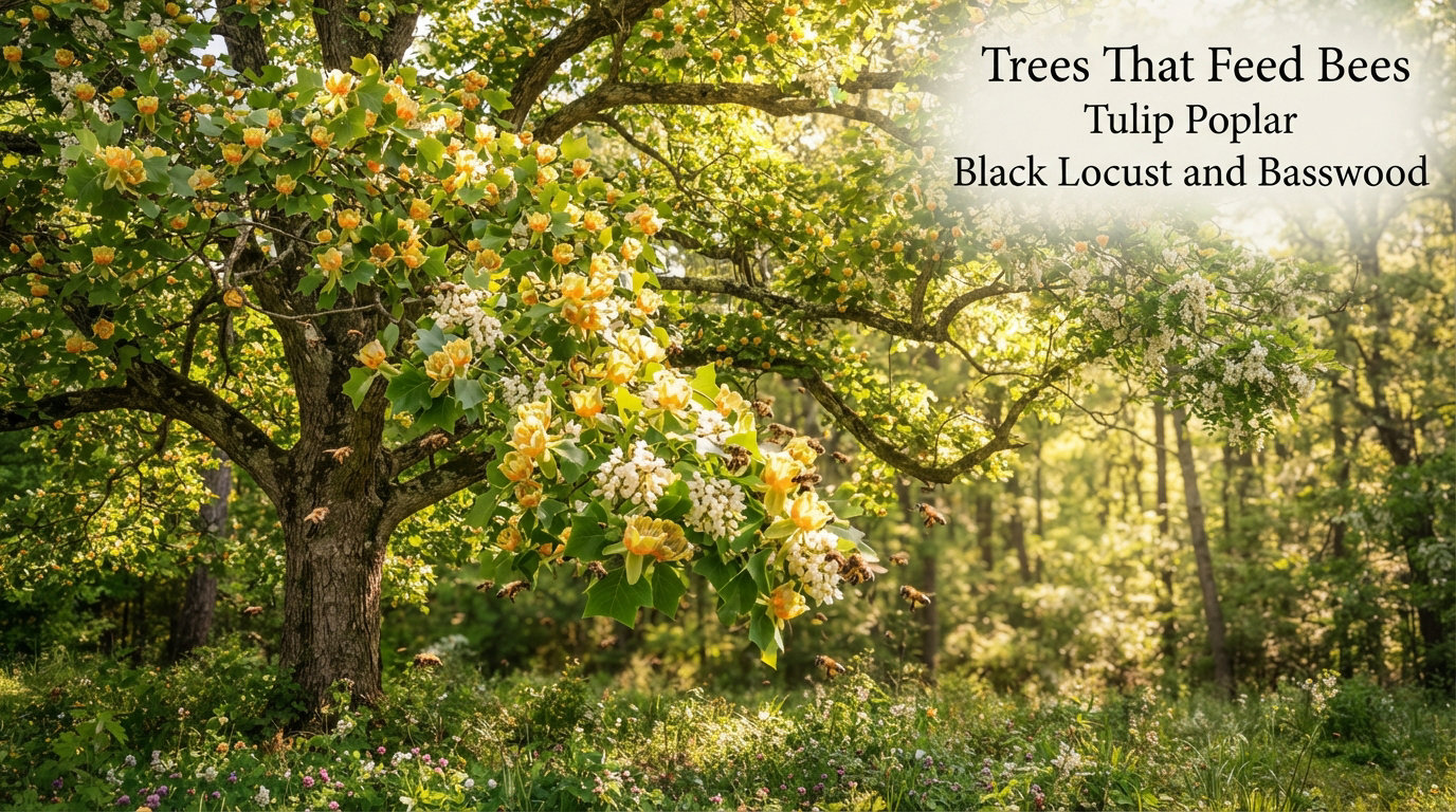 Trees That Feed Bees Tulip Poplar Black Locust and Basswood