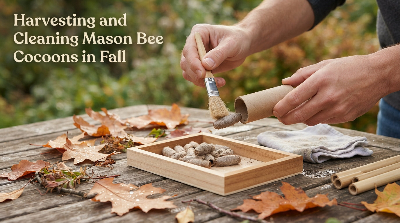 Harvesting and Cleaning Mason Bee Cocoons in Fall