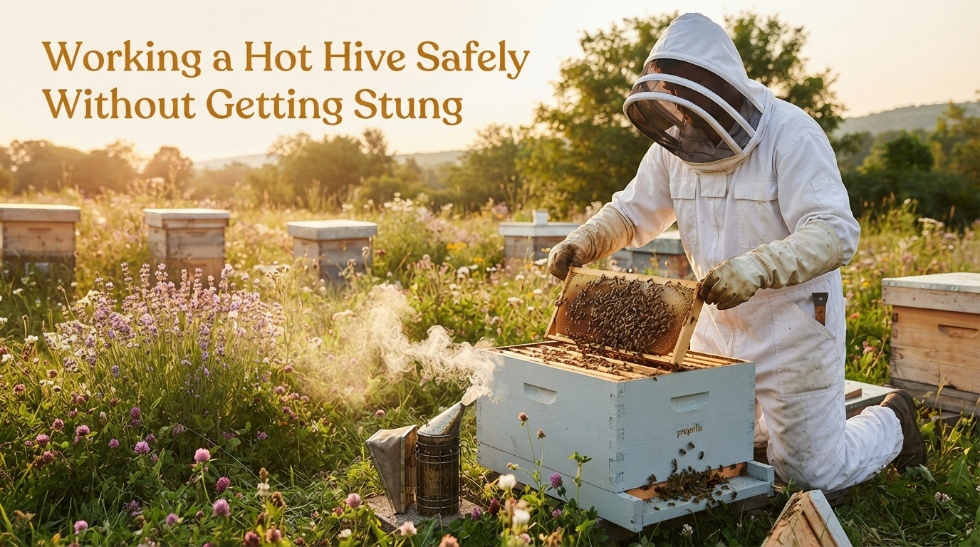 Working a Hot Hive Safely Without Getting Stung