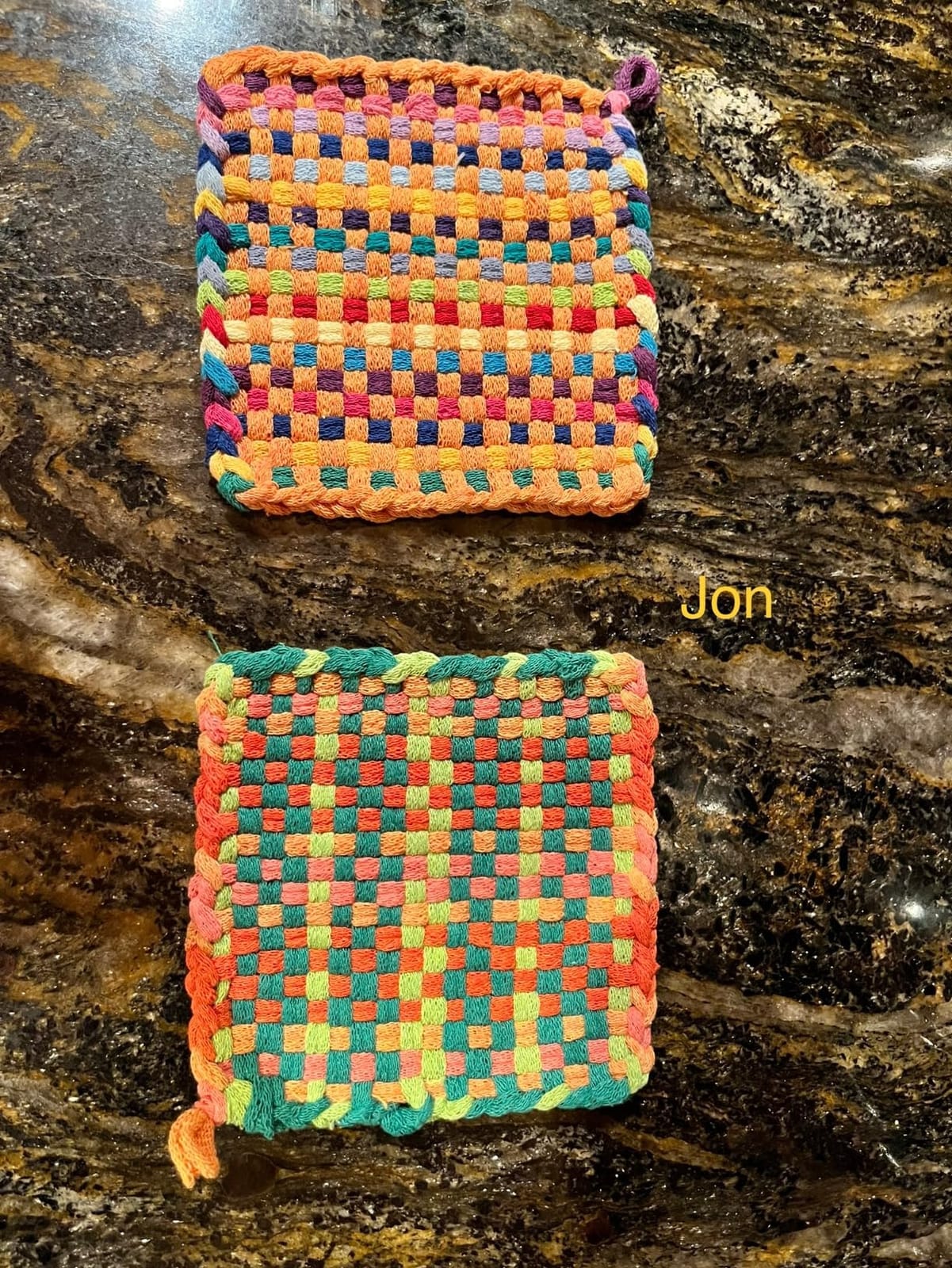 Friendly Loom 7” Traditional Potholder Weaving Kit | Sturdy Metal Loom and Quality Cotton Weaving Loops in Rainbow Colors | Complete Kit to Weave 2 Functional Potholders | Made in the USA customer photo 2