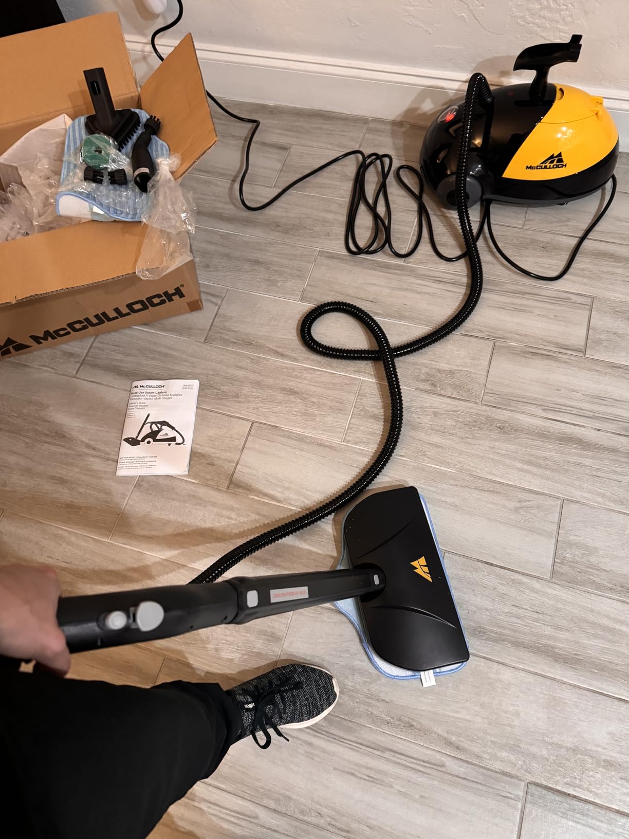 McCulloch MC1275 Heavy-Duty Steam Cleaner, 45 Min Runtime, 18 Accessories customer photo 2