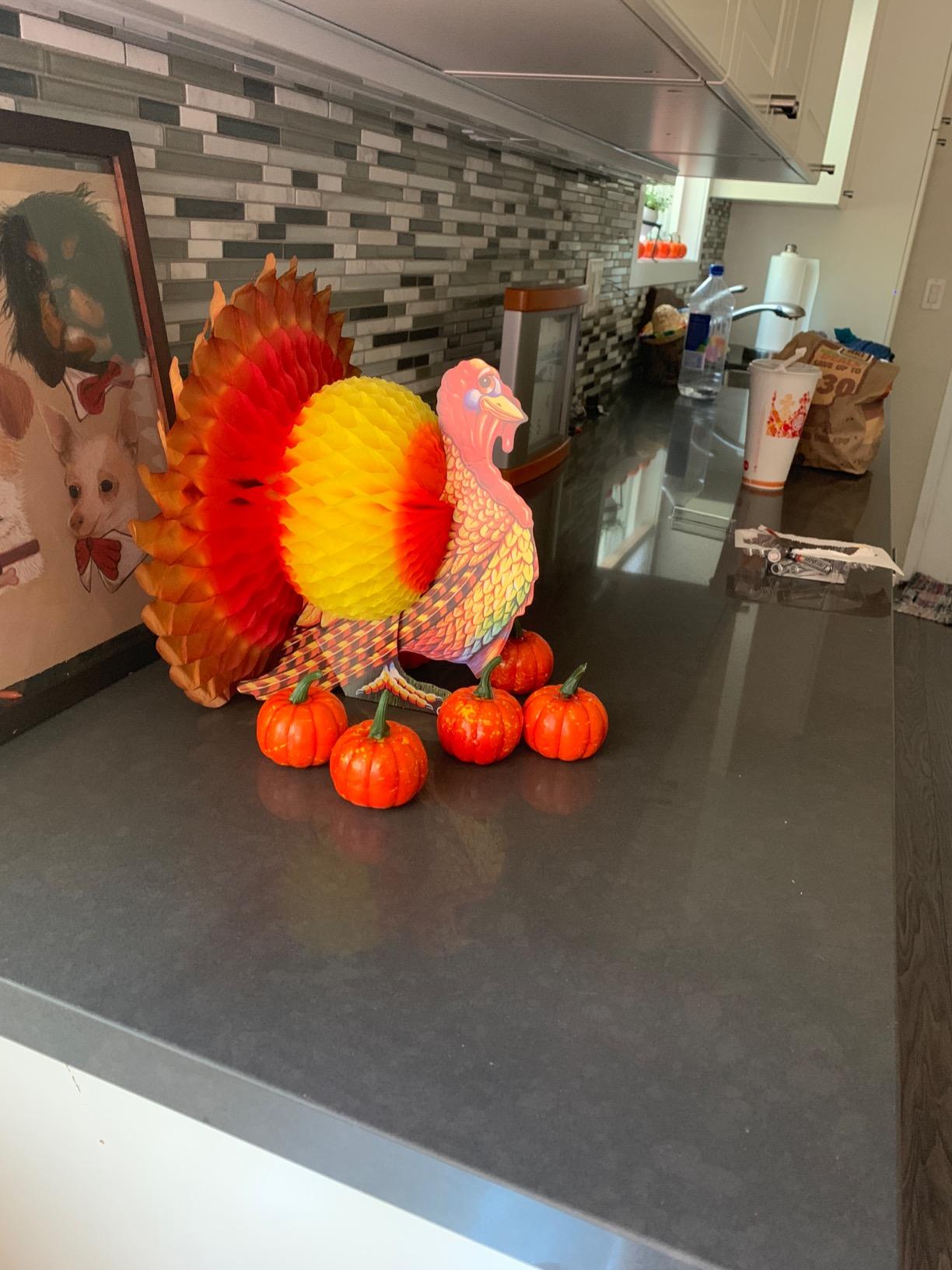 Beistle Tissue Paper Turkey Centerpiece Thanksgiving Party Autumn Fall Harvest Home Decor, Pkg/1 customer photo 1