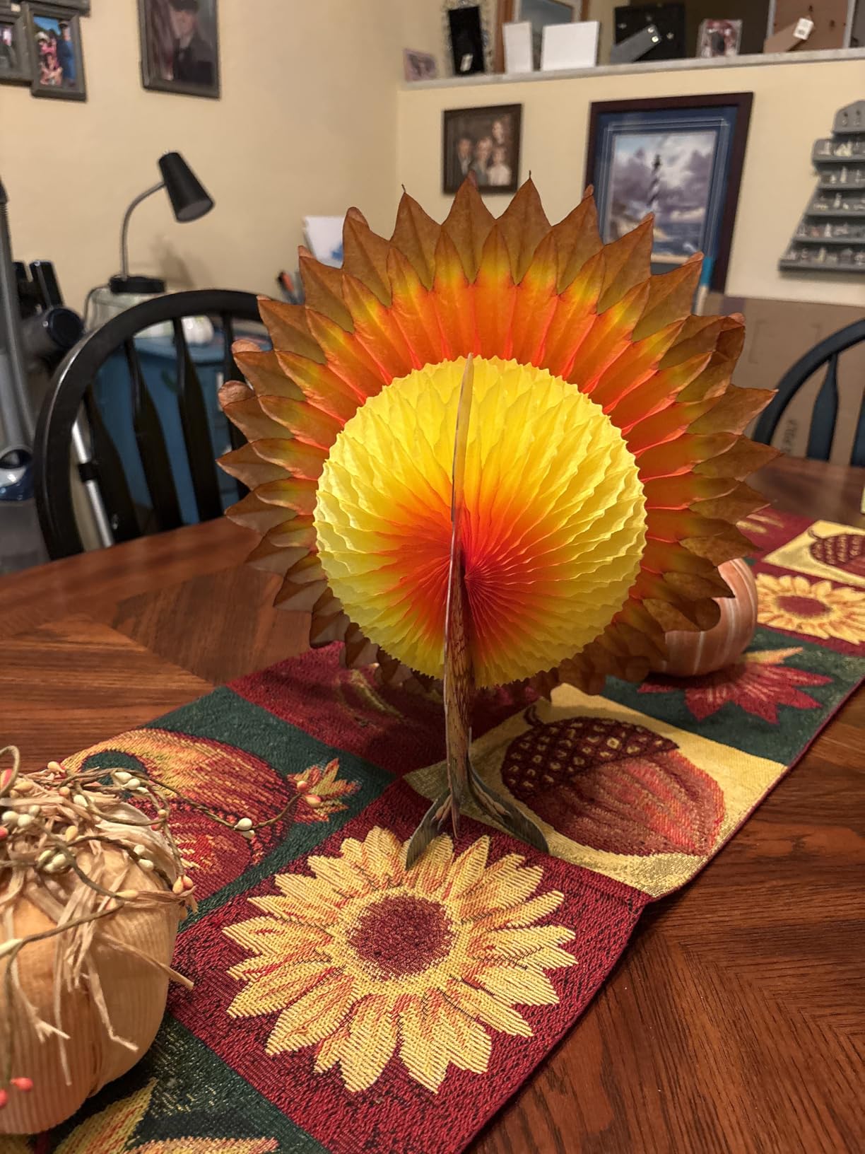 Beistle Tissue Paper Turkey Centerpiece Thanksgiving Party Autumn Fall Harvest Home Decor, Pkg/1 customer photo 2