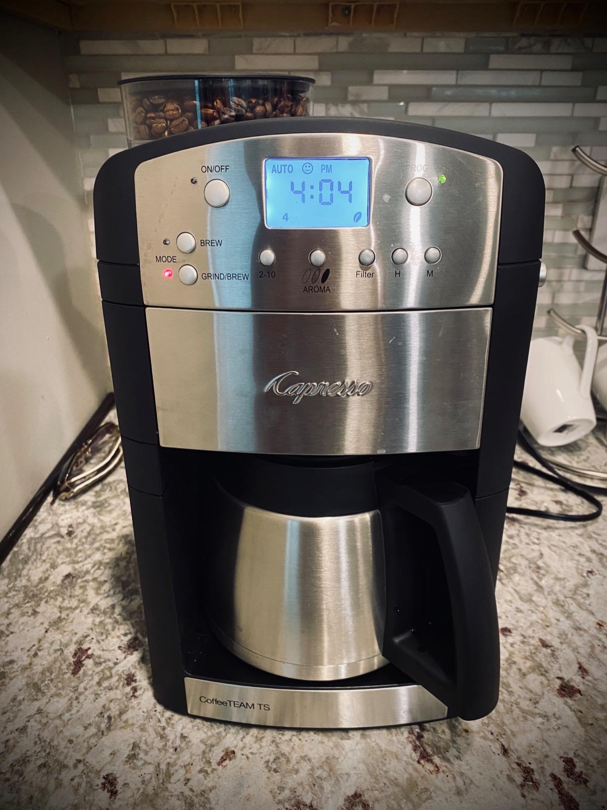 Capresso 465 CoffeeTeam TS 10-Cup Digital Coffeemaker with Conical Burr Grinder and Thermal Carafe customer photo 1