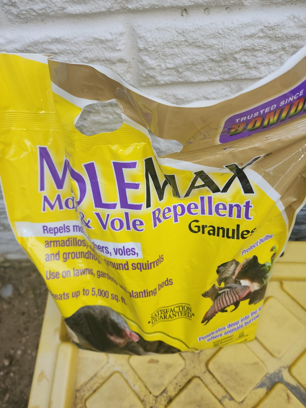 Bonide MOLEMAX Mole & Vole Repellent Granules, 10 lbs. Ready-to-Use, Outdoor Lawn & Garden Mole Control, People & Pet Safe customer photo 2