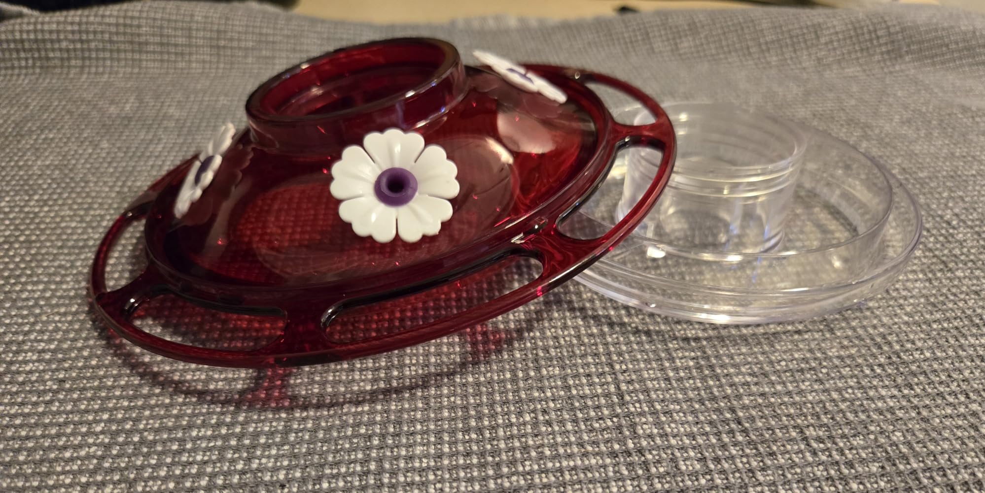 More Birds Bird Health+ Ruby Hummingbird Feeder, Glass Hummingbird Feeders for Outdoors, 4 Feeding Stations, 10 Ounces, Ruby Red customer photo 2