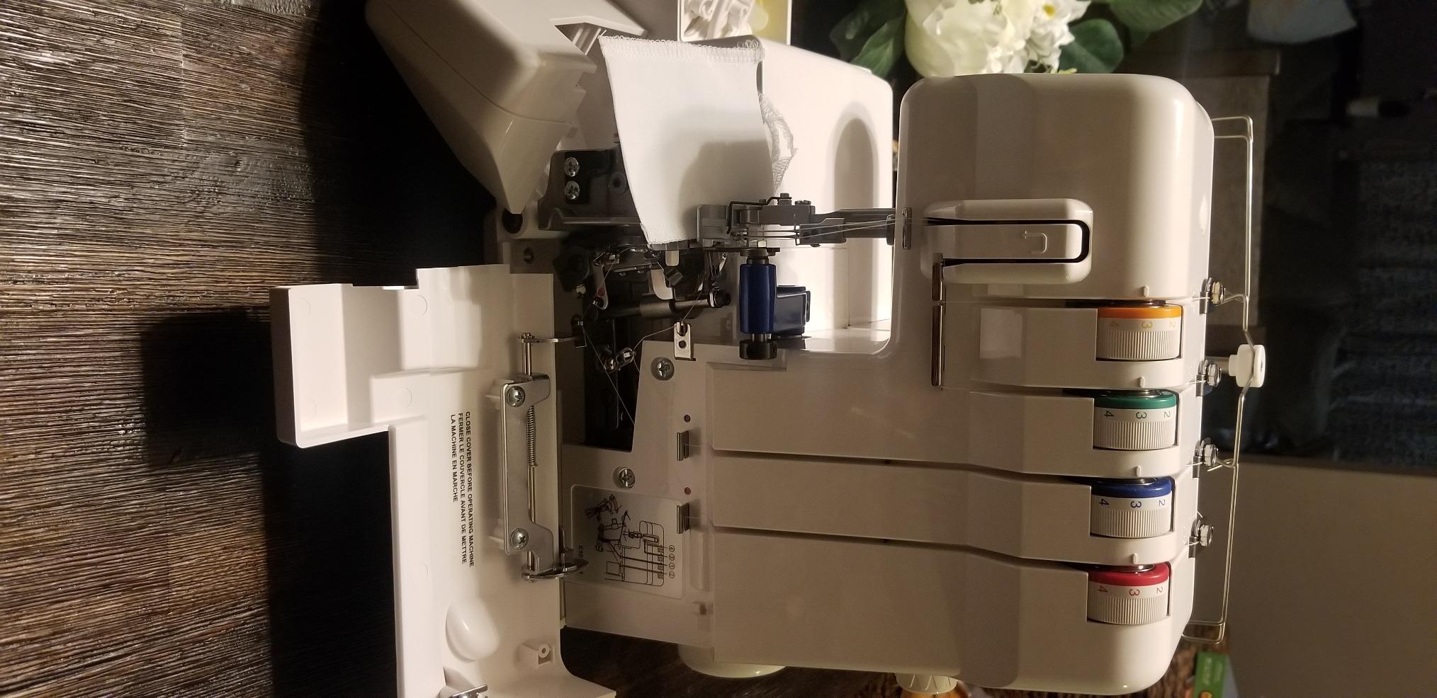 Juki, MO-50E, 3 or 4 Thread Serger, Lay In Tensions, Adjustable Differential Feed, Built In Rolled Hem, Automatic Lower Looper Threader, Retractable Upper Knife (MO-50E/UL) customer photo 2