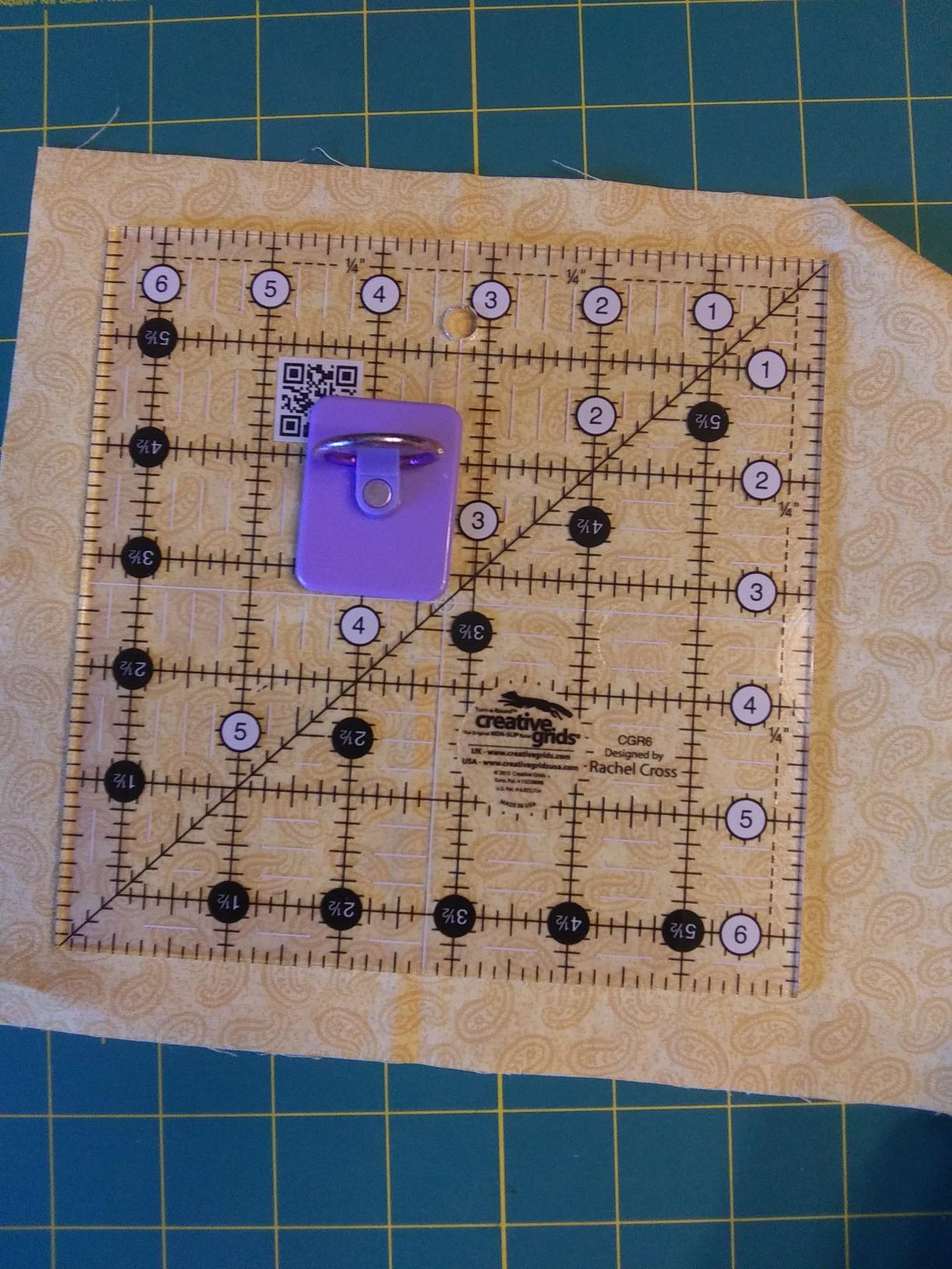 Creative Grids Quilt Ruler 6-1/2in x 6-1/2in Square – CGR6 – Made in USA, Non-Slip Grip Acrylic Quilting, Sewing, Crafting, Patchwork Ruler for Measuring & Cutting Fabric customer photo 1