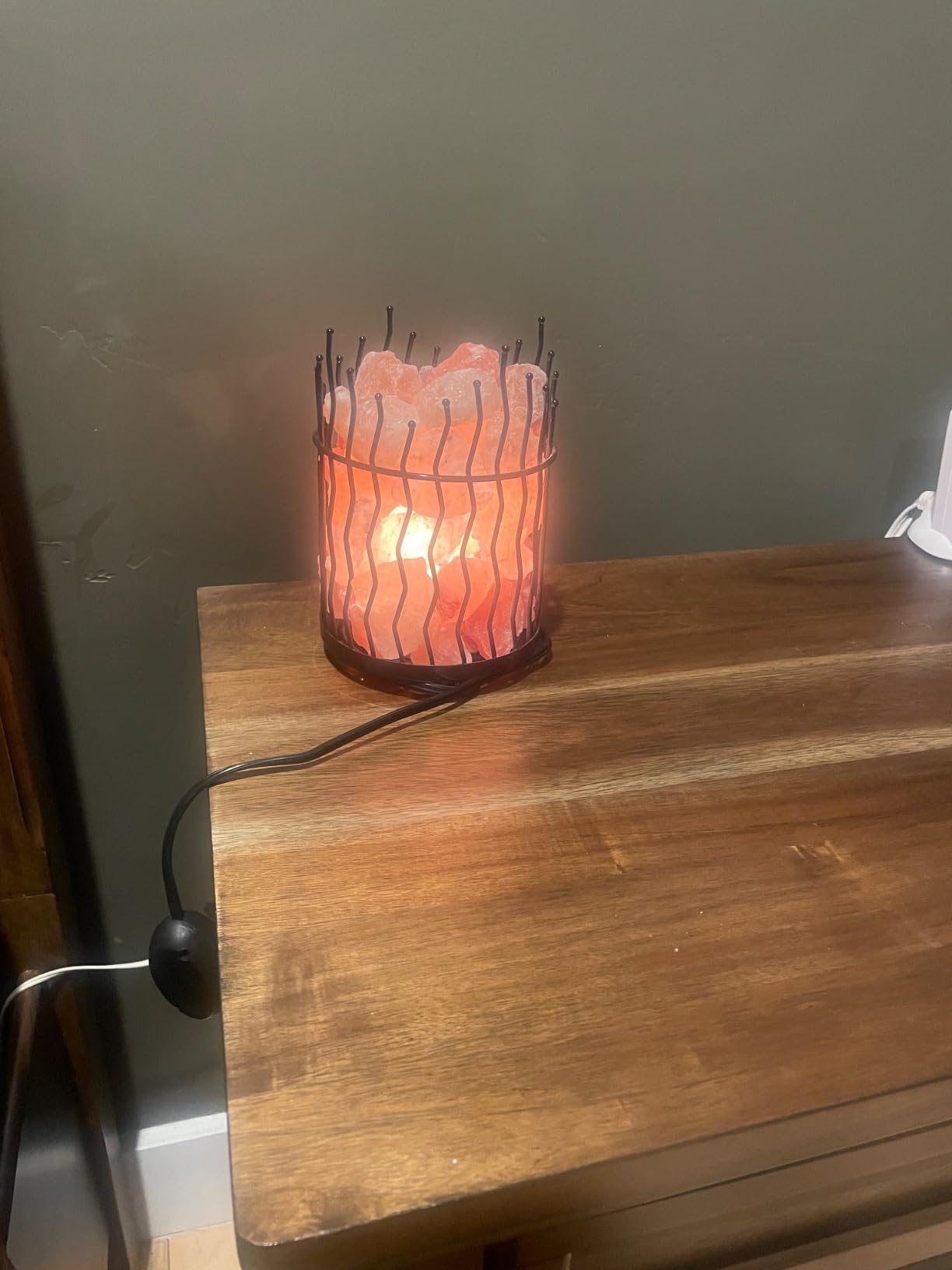 Himalayan Glow Pillar style Salt Basket Lamp with salt chunks, Himalayan Salt lamp with Touch Dimmer Control, Amber Glow, Idle for Home, Offices, and Dorm Decor customer photo 1