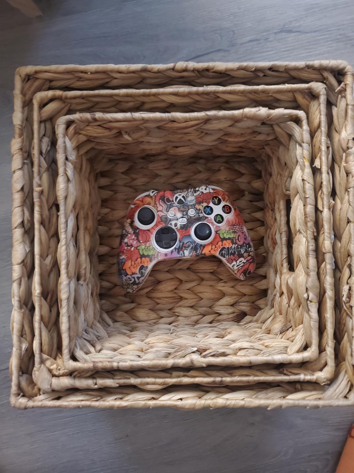 Honey-Can-Do Woven Water Hyacinth Wicker Storage Baskets, Nesting Set of 3 customer photo 2