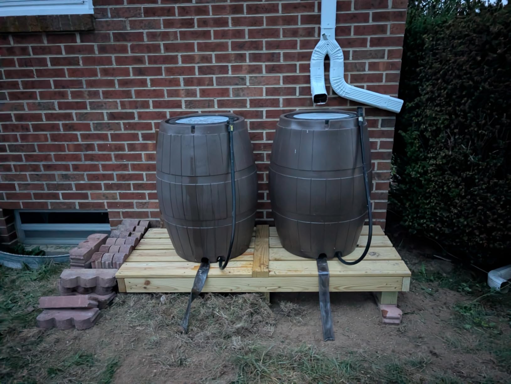 FCMP Outdoor Raincatcher 4000 Rain Barrel, Flat-Back Rainwater Catcher with Spigots, 50 Gallon, Brown - Portable Water Storage Container Tank for Home, Garden, and Backyard | Portable Water Storage Container Tank with Spigots for Home, Garden, and Backyard customer photo 2