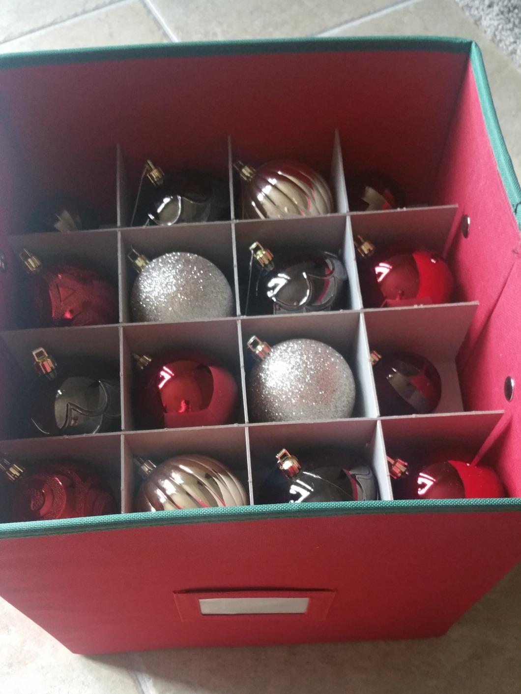 Elf Stor Christmas Ornament Storage Box, Red, 12” x 12” x 12” customer photo 1