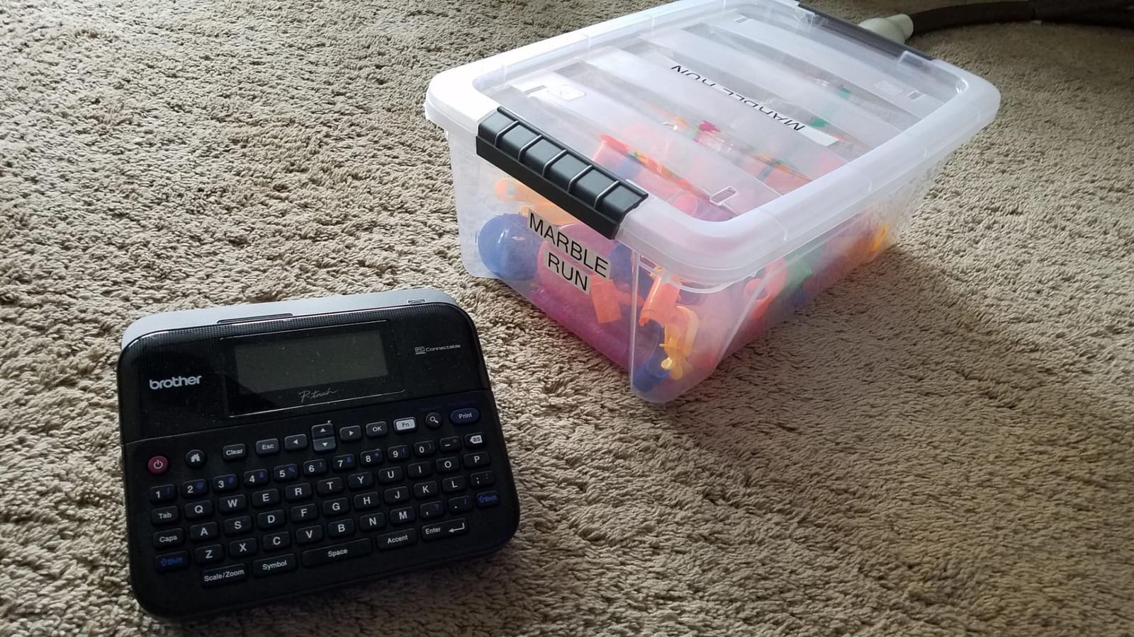 Brother P-Touch Label Maker, PC-Connectable Labeler, PTD600, Color Display, High-Resolution PC Printing, Black, Black/Gray customer photo 2