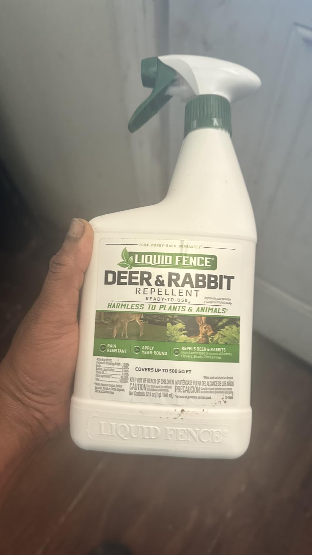 Liquid Fence Deer and Rabbit Repellent Ready-to-Use Spray, 1 Gallon customer photo 2