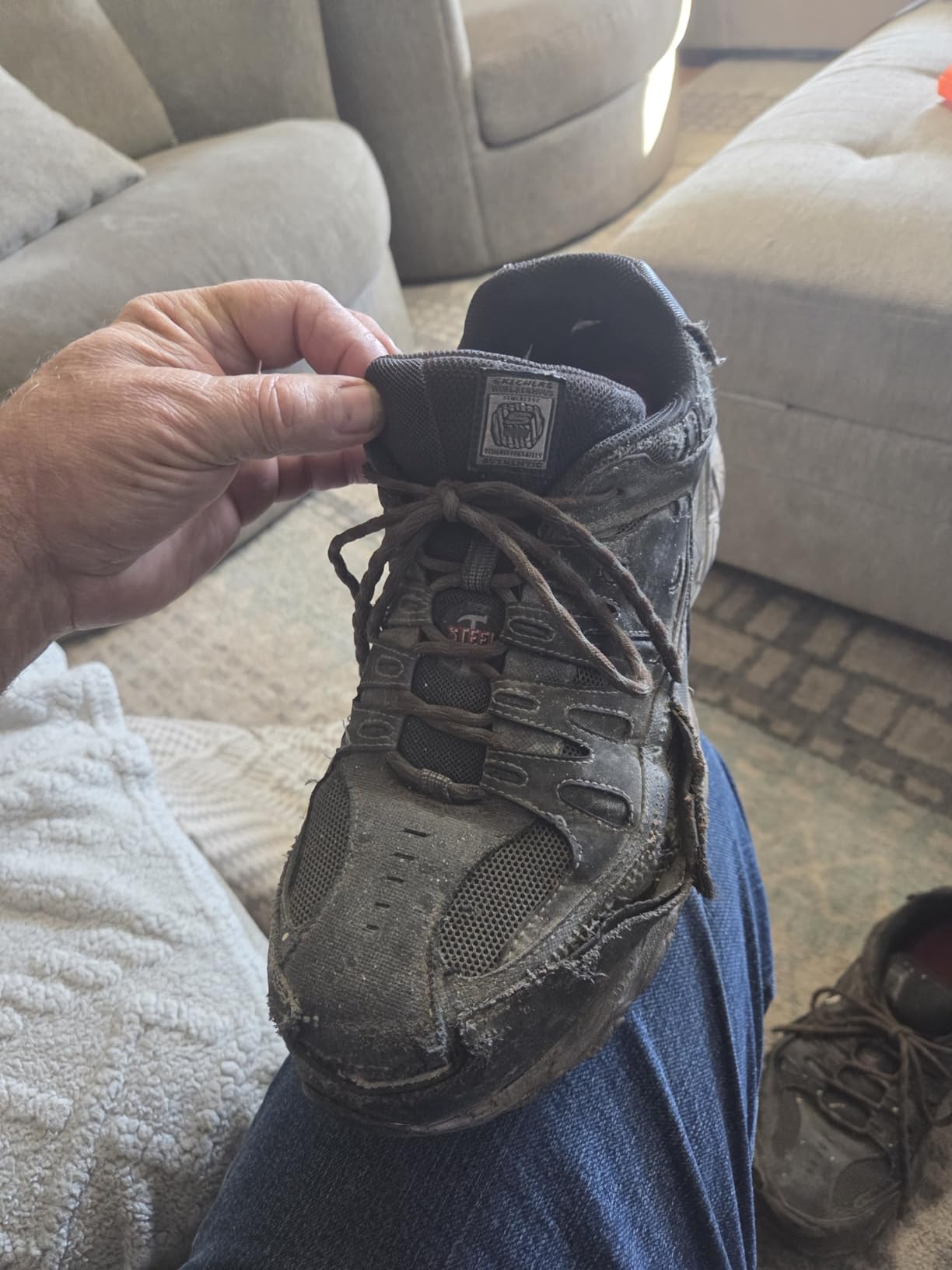 Skechers Men's Cankton Steel Toe Lace Up | Walking, Slip-ins, Max Cushioning, Glide-Step, Air-Cooled Goga Mat, Machine Washable customer photo 1