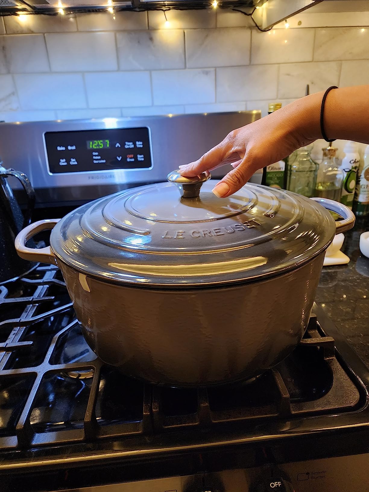 Le Creuset Enameled Cast Iron Round Dutch Oven, 5.5 qt., Cerise customer photo 2