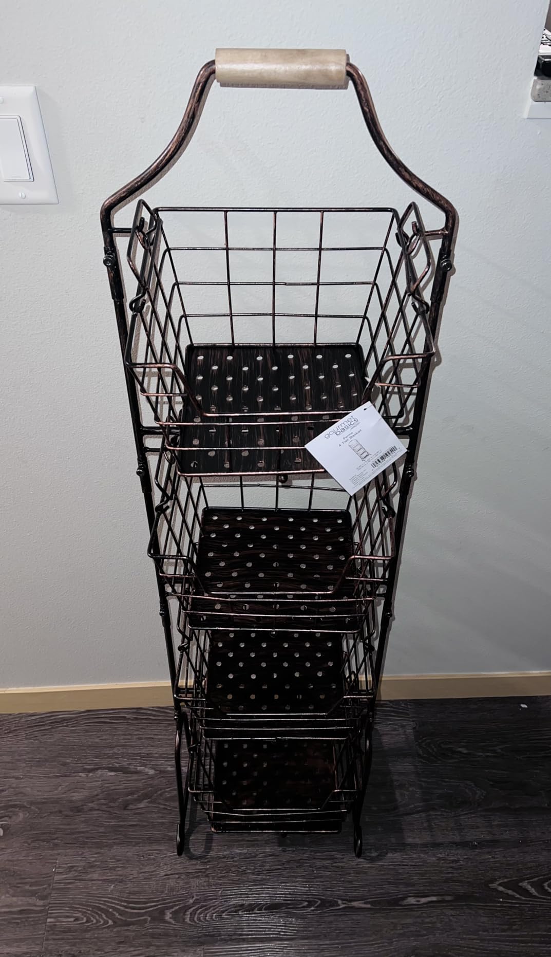Gourmet Basics by Mikasa 3-Tier Wire Market Basket, Antique Black Metal Kitchen Counter Organizer for Fruit, Vegetables and Pantry Storage, Farmhouse Decor customer photo 2