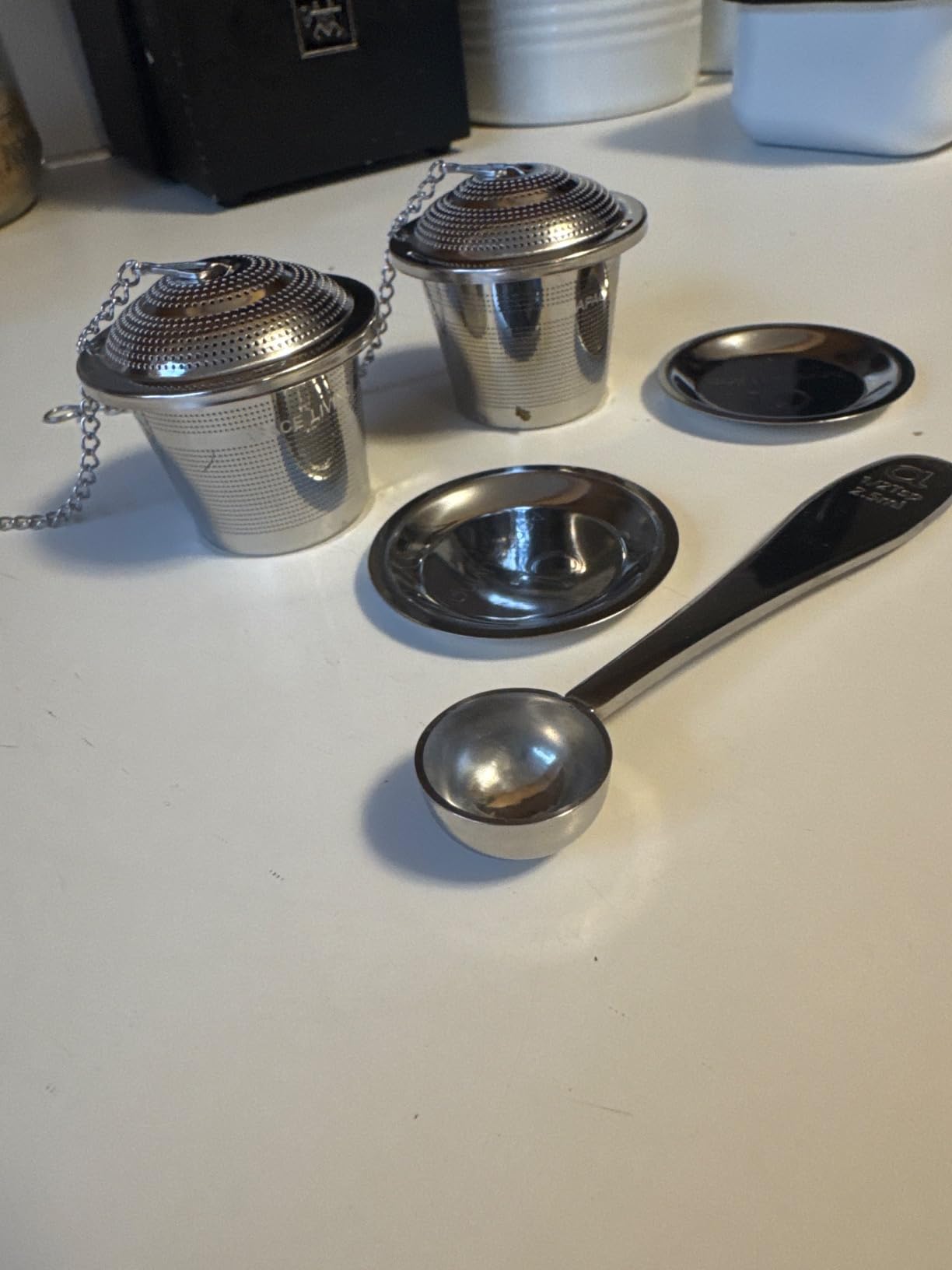 Tea Infuser Set of 2 with Tea Scoop & Drip Trays, Loose Leaf Tea Strainer customer photo 2