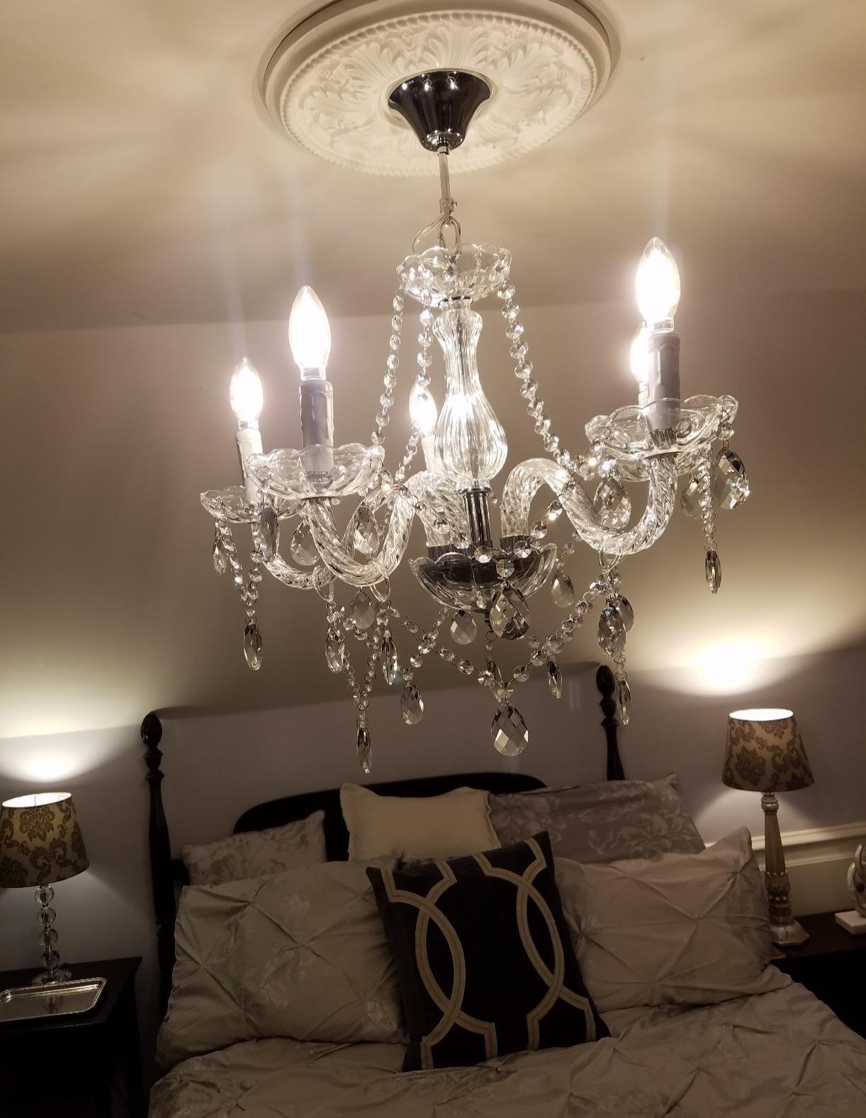 Saint Mossi Modern Contemporary Elegant K9 Crystal Glass Chandelier Pendant Ceiling Lighting Fixture - 5 Lights customer photo 2