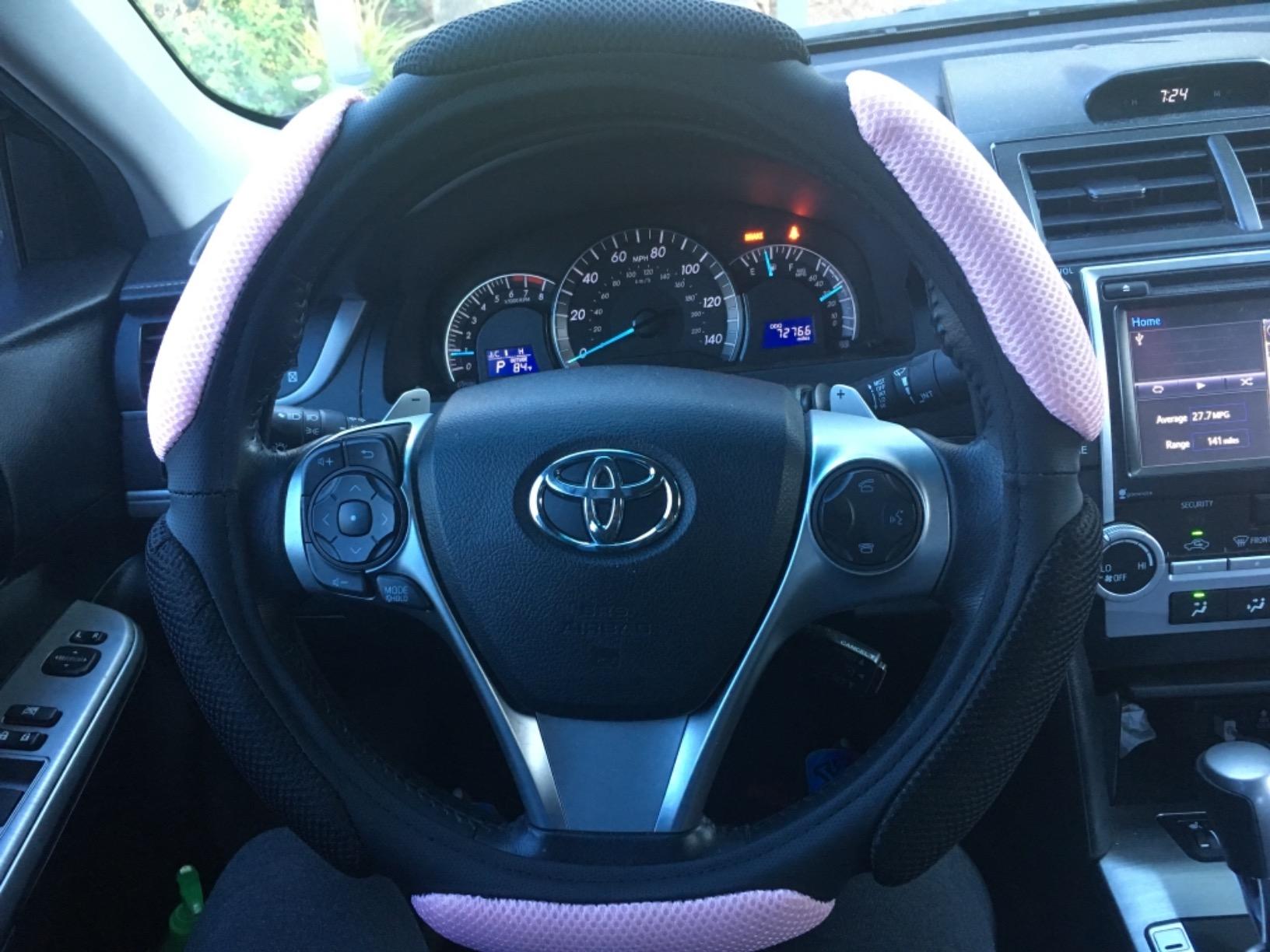 Steering Wheel Cover -Odorless, Cooler Hands in Summer, Warmer Hands in Winter (Black) customer photo 2