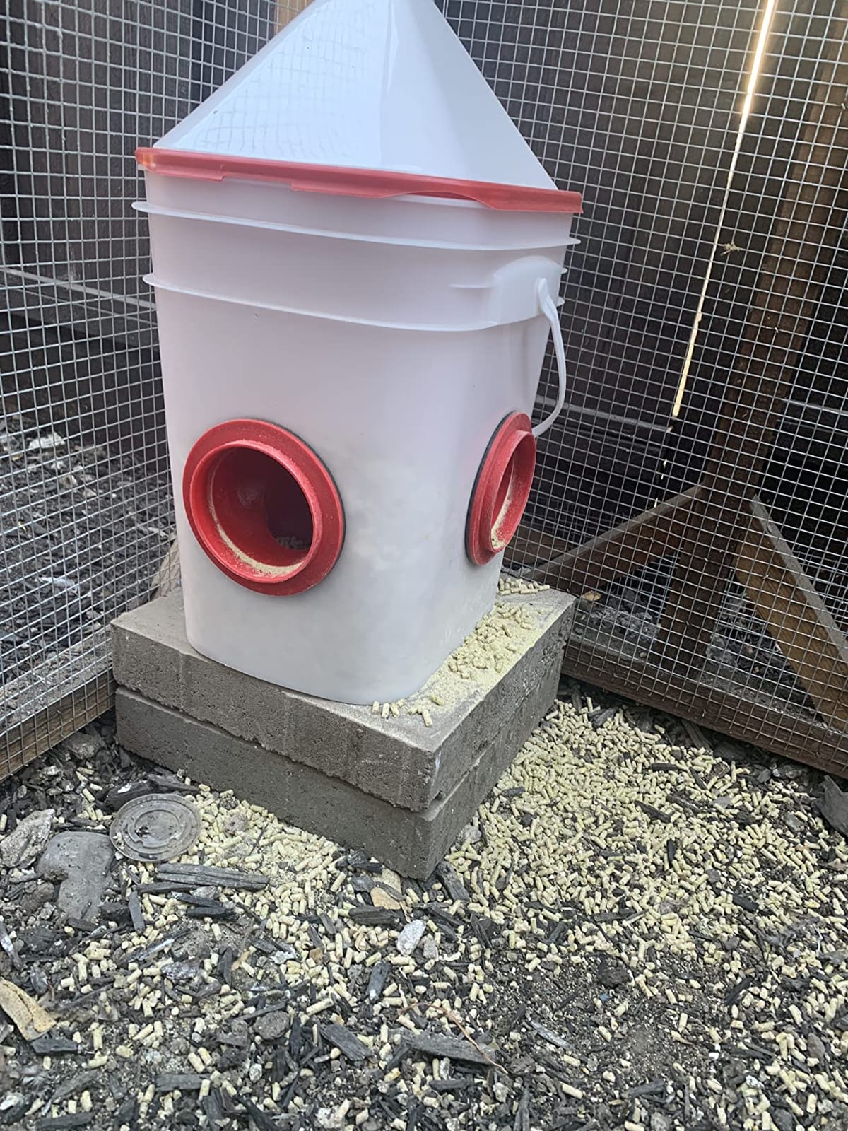 RentACoop 25lb Chicken Feeder with 4 Large Ports - Center Placement customer photo 2