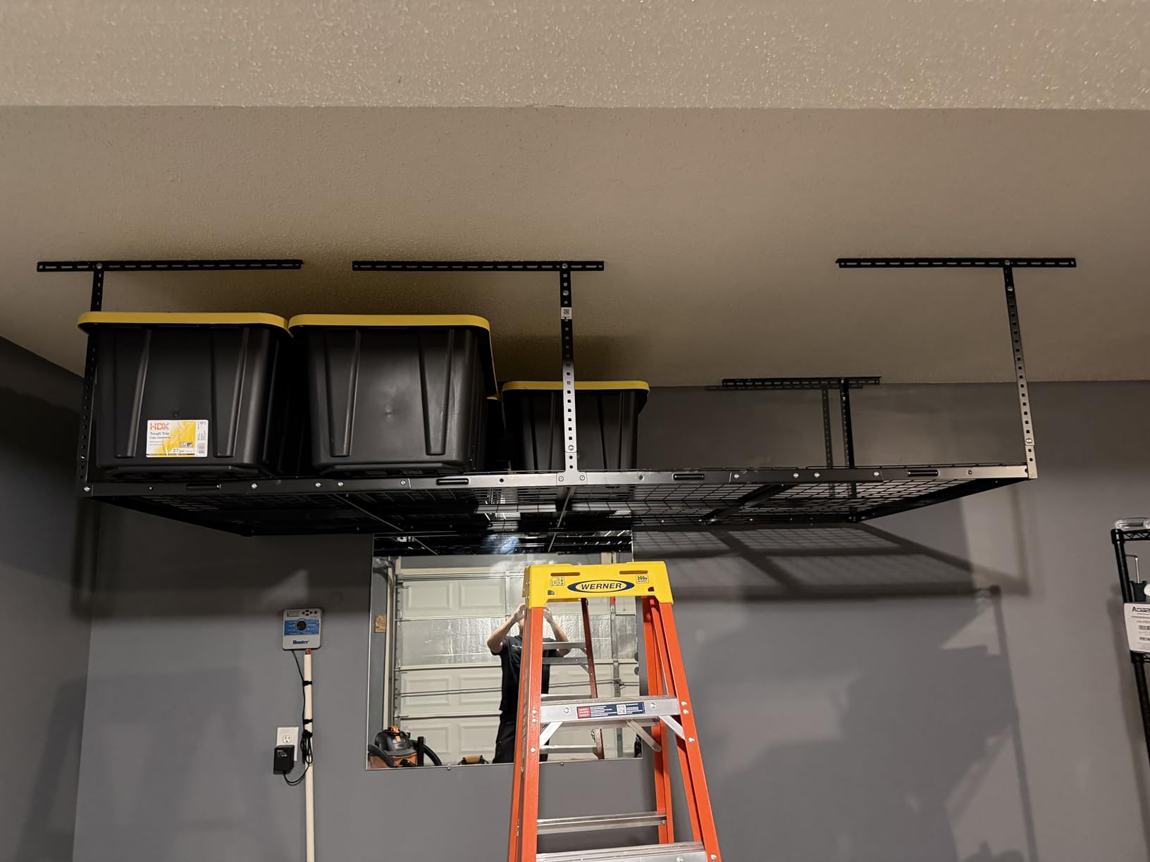 FLEXIMOUNTS 3x6 Overhead Garage Storage Adjustable Ceiling Rack, Black customer photo 2