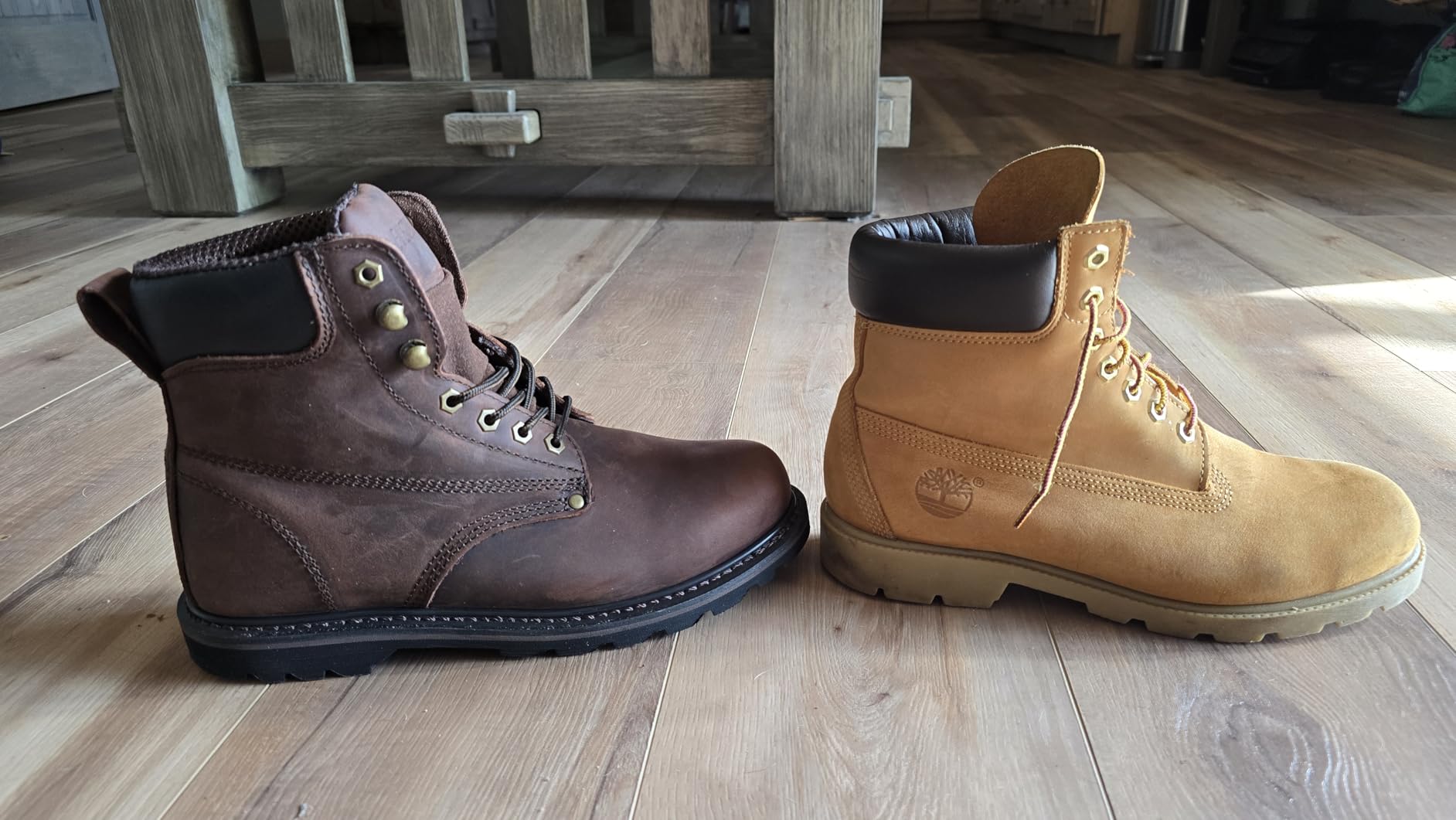 Work Boots for Men Soft Toe – 6inch Leather Boots for Construction Rubber Sole Working botas de trabajo para hombre, “Tank” Workboots customer photo 2