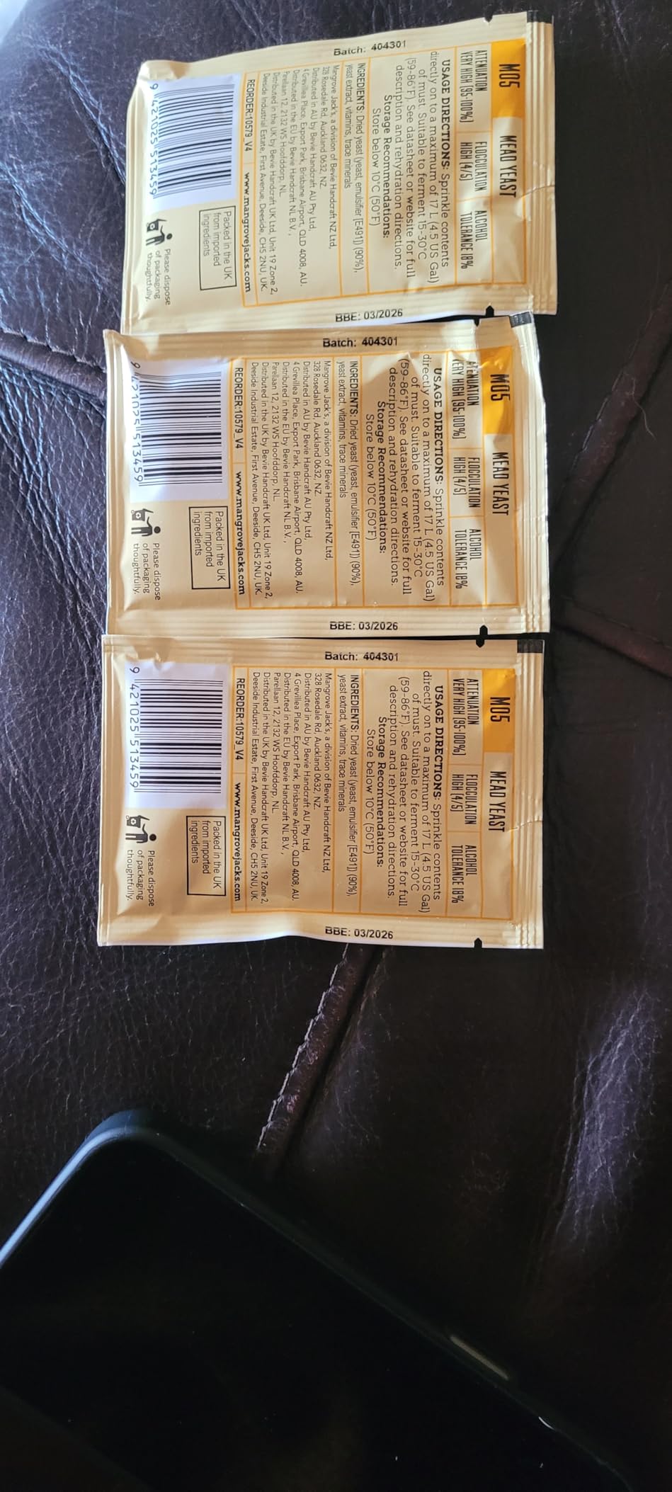Craft Series Mead Yeast M05 (10g) (Pack of 3) customer photo 2