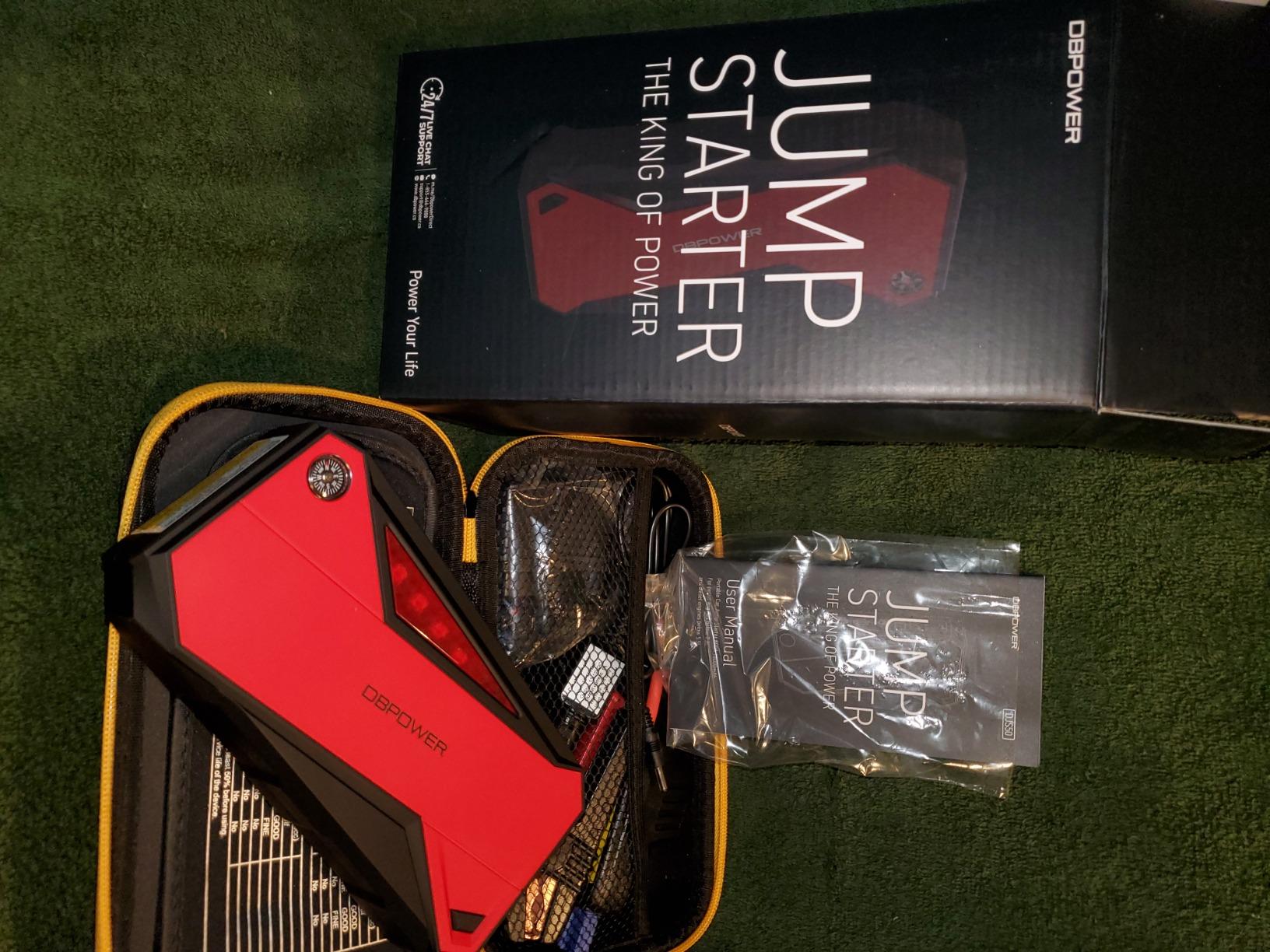 DBPOWER Peak 3000A 18000mAh Portable Car Jump Starter (up to 8.0L Gas, 6.0L Diesel Engine) Battery Booster with Smart Charging Port, Compass, LCD Screen and LED Light (Black/Red) customer photo 2