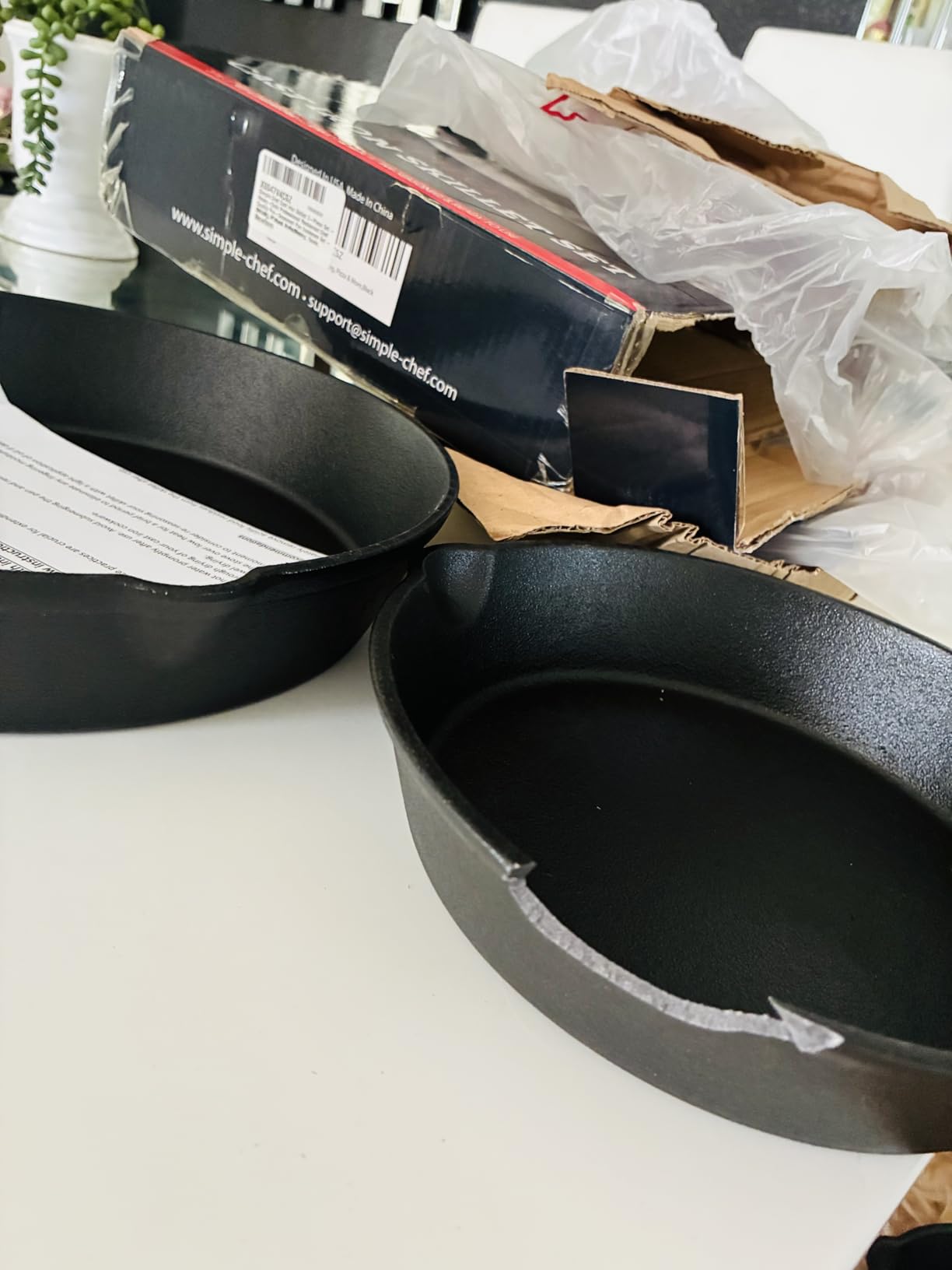 Cast Iron Skillet 3-Piece Set w/Cookbook - Heavy-Duty Professional Restaurant Chef Quality Pre-Seasoned Pan Cookware - 10