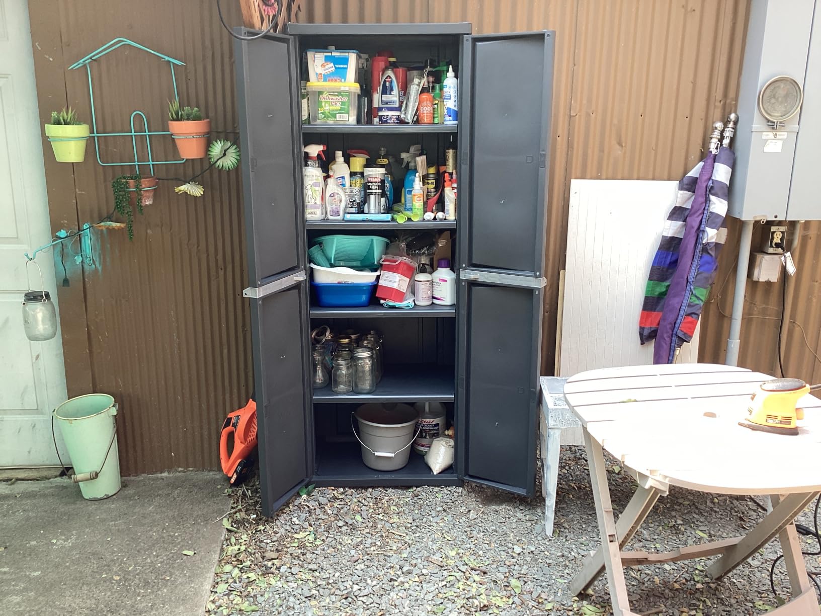 Sterilite 4 Shelf Cabinet, Lockable Utility Storage, Gray customer photo 1