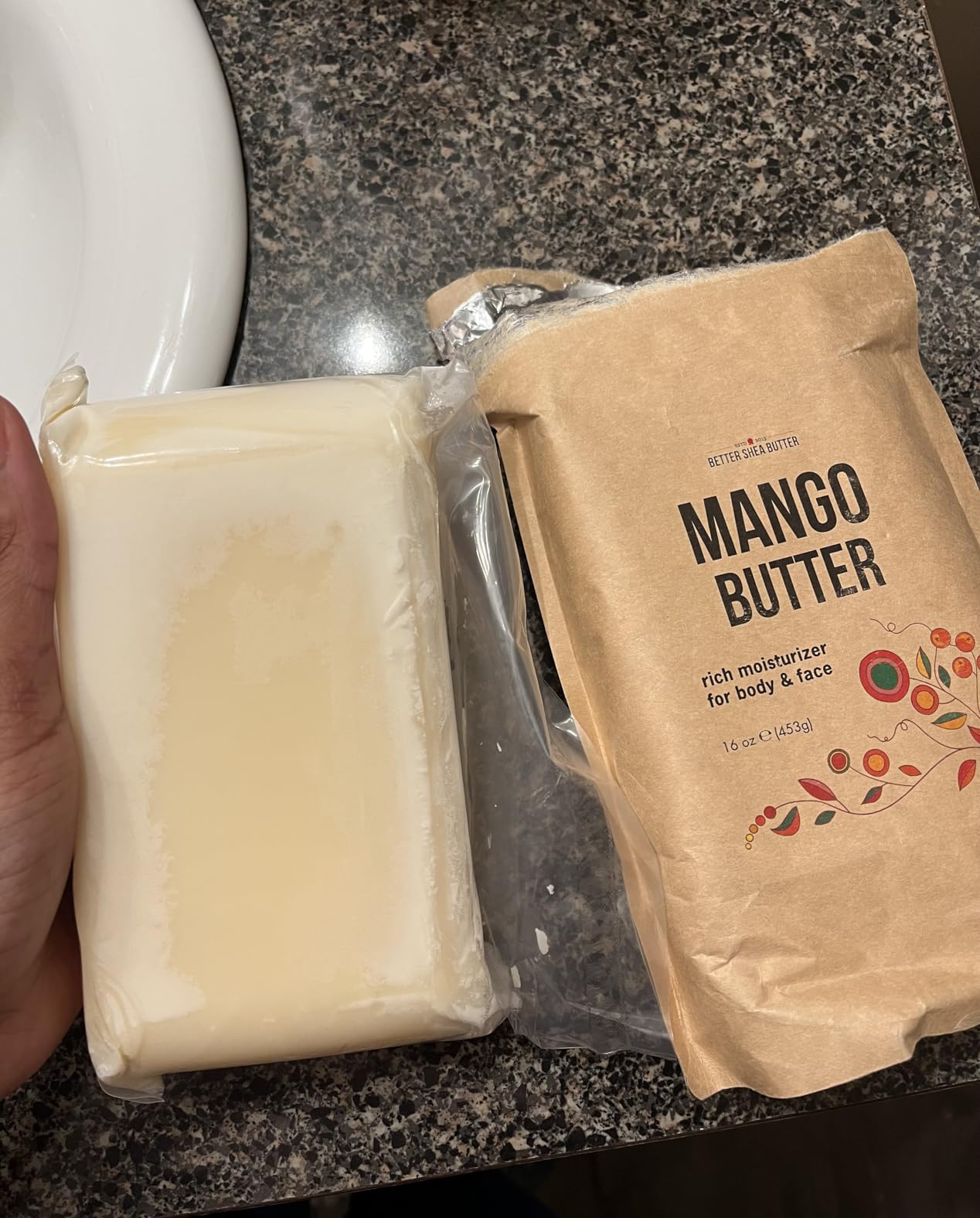 Mango Butter - 100% Pure Raw Mango Seed Butter Unrefined, 8 oz Block customer photo 2