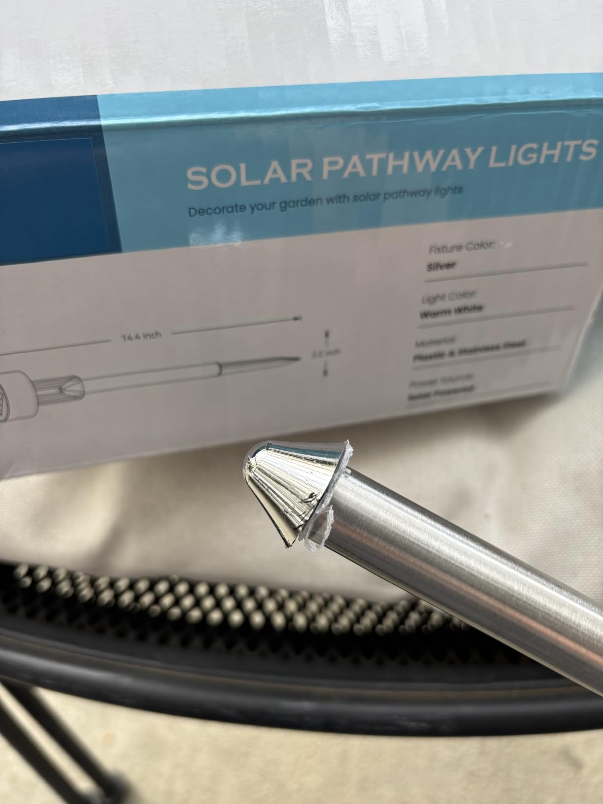 GIGALUMI Outdoor Waterproof Solar Garden Lights, 12 Pack Cold White customer photo 1