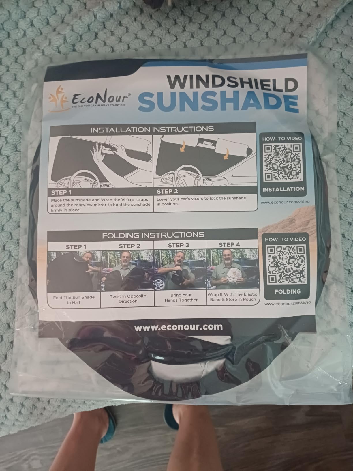 EcoNour Car Windshield Sun Shade, Front Window Sun Blocker for SUVs,Sedan customer photo 1