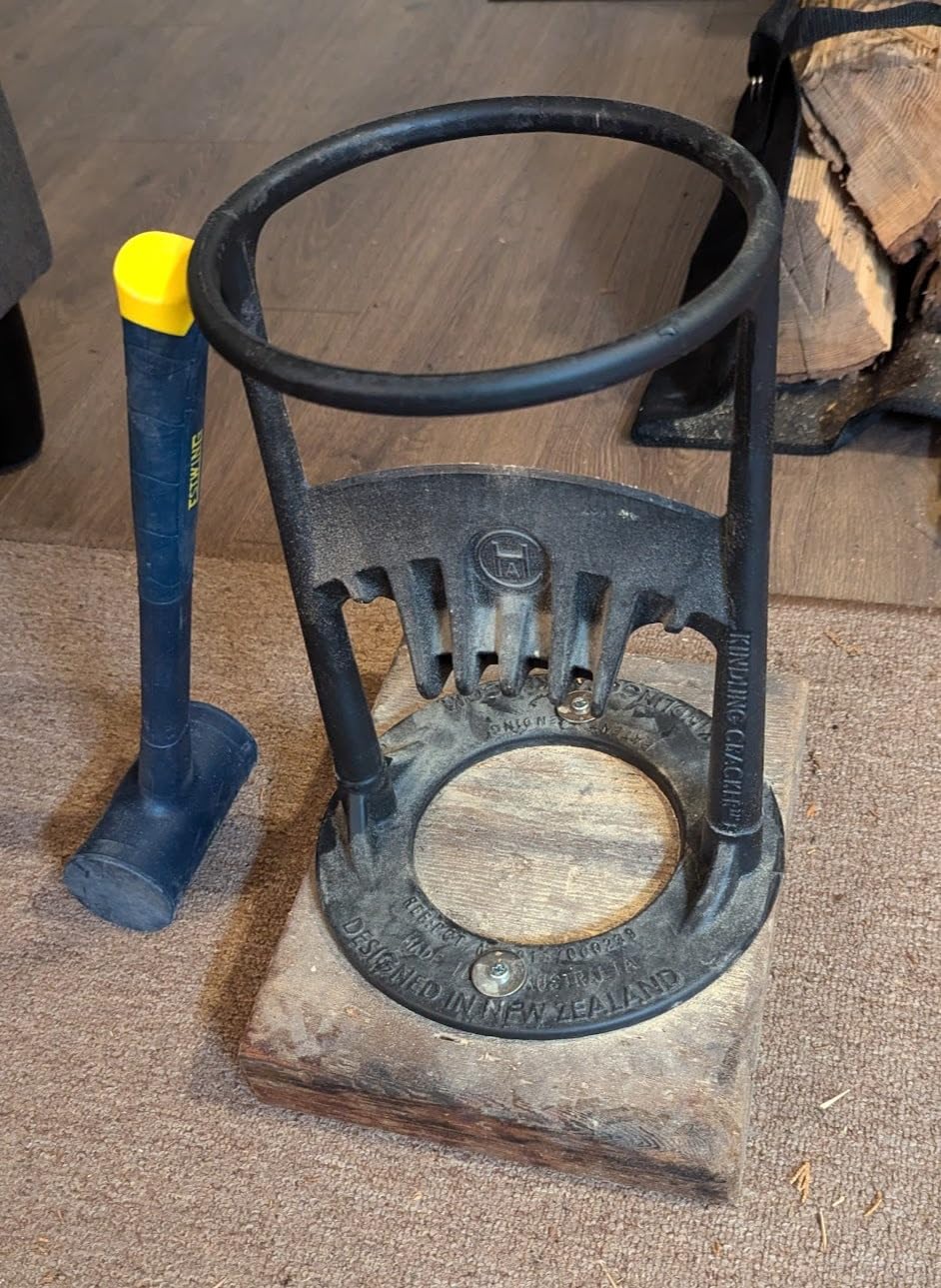 Kindling Cracker Original Firewood Kindling Splitter, 6.5in. Opening | Cast iron construction, Fixed splitting blade, Protective frame, No axe swing required, Australian made customer photo 1