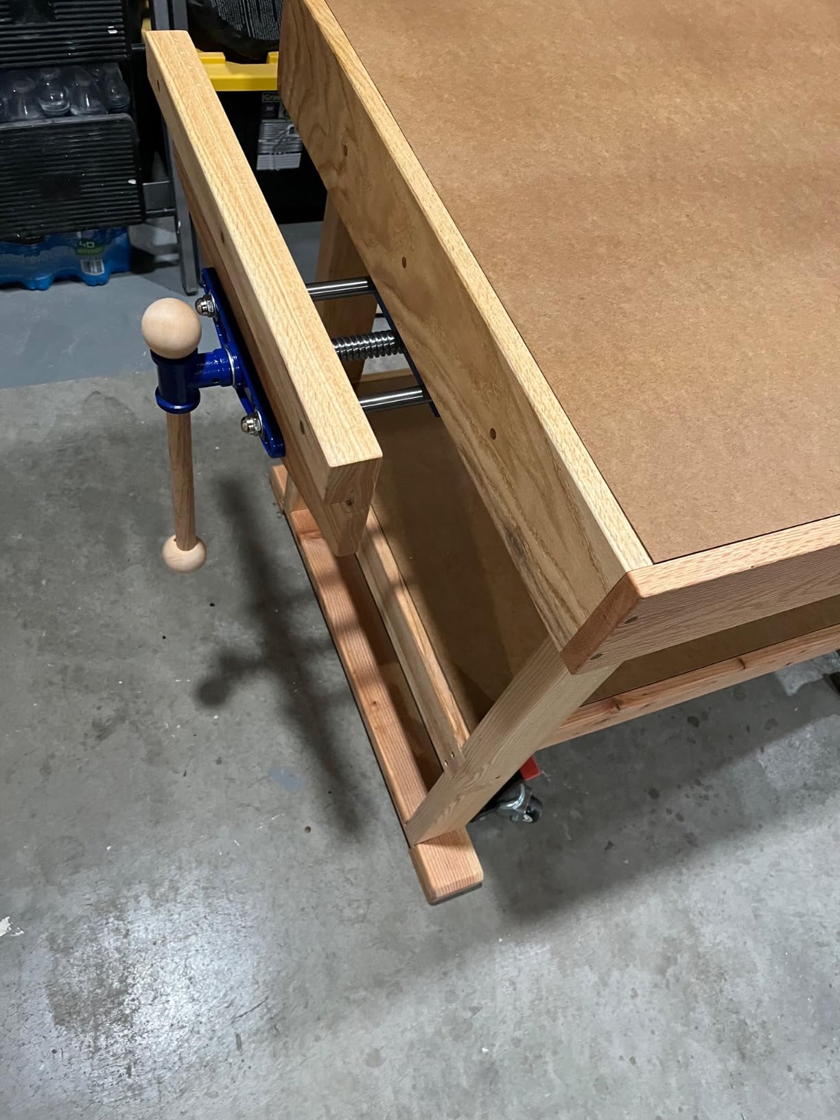 Yost Vises F9WW Front Vise | 9 Inch Woodworking Vise with guide bars | Blue customer photo 1