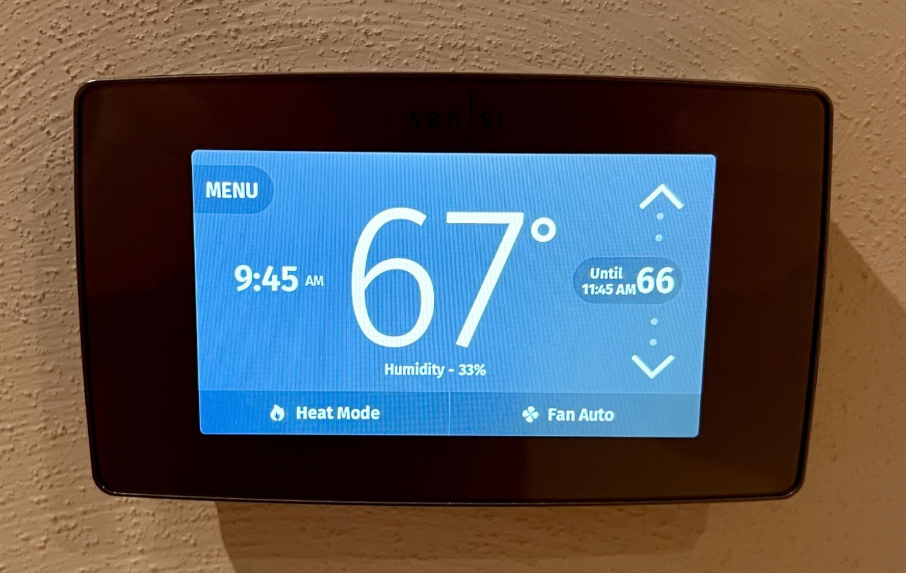 Sensi Touch Smart Thermostat by Emerson with Touchscreen Color Display, Programmable, Wi-Fi, Mobile App, Easy DIY, Data Privacy, Works with Alexa, Energy Star Certified, ST75 - Black, C-Wire Required customer photo 1