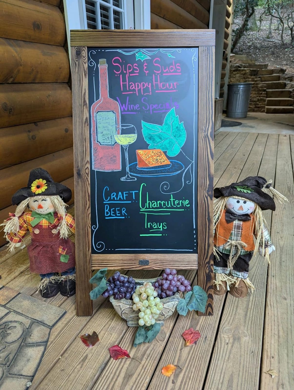 A Frame Chalkboard by HBCY Creations: 40x20 Solid Wood A-Frame Sign Rustic Brown Double-Sided Magnetic Board, Chalkboard Menu Board, for Restaurants, Cafés, Weddings - Heavy Duty Hinges customer photo 1