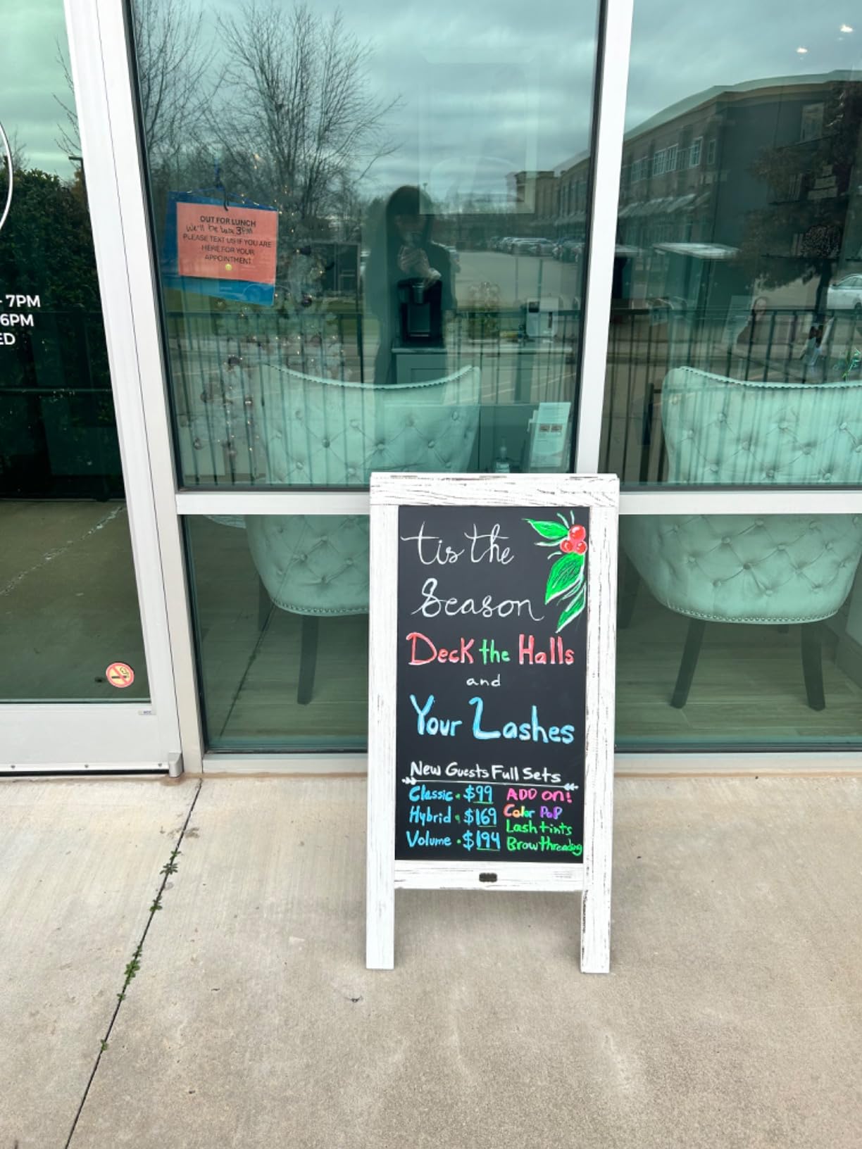 A Frame Chalkboard by HBCY Creations: 40x20 Solid Wood A-Frame Sign Rustic Brown Double-Sided Magnetic Board, Chalkboard Menu Board, for Restaurants, Cafés, Weddings - Heavy Duty Hinges customer photo 2