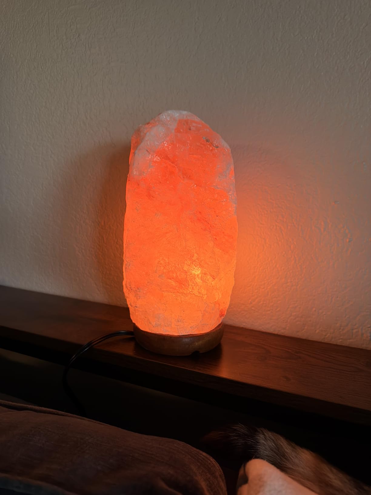 Himalayan Salt Lamp for Bedroom Large 8-10 Inch Pink Salt Rock Lamp with Dimmer, Wooden Base & Spare Bulbs | Calming Ambient Night Light | Thoughtful Wellness Gift for Women, Home, or Office customer photo 2