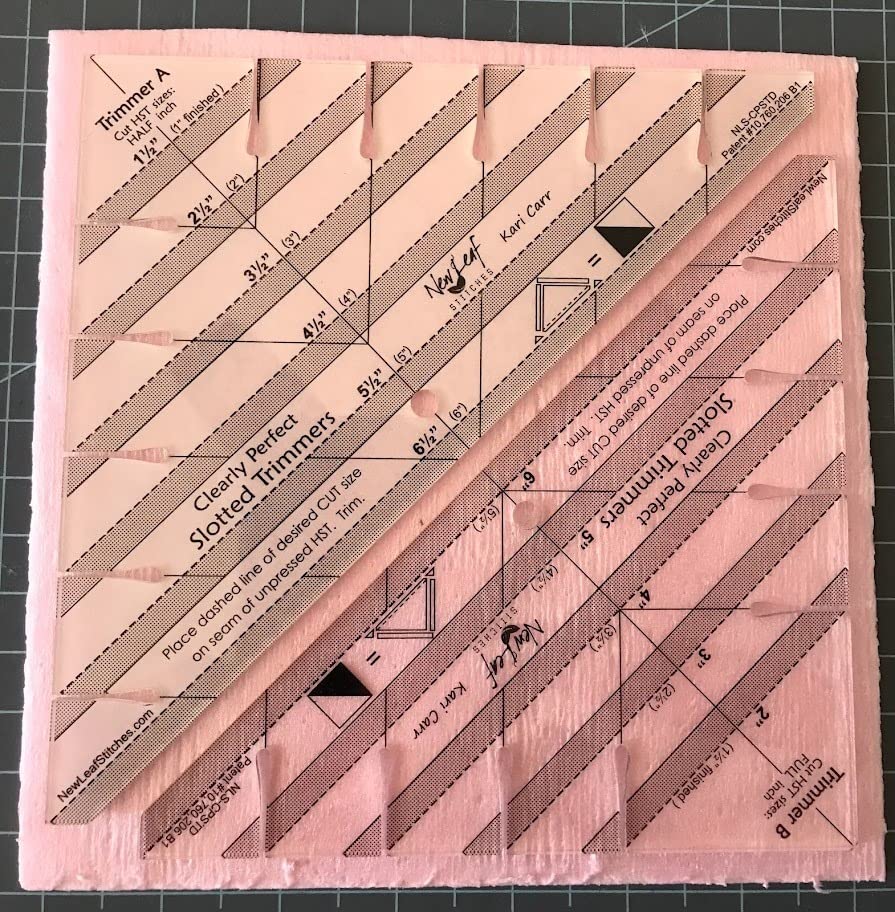 New Leaf Stitches Clearly Perfect Slotted Trimmer — Acrylic Quilting Ruler for Half Square Triangles & HST Cutting — Slotted Quilting Ruler for Strip Piecing, Block Construction & Accurate Trimming customer photo 2