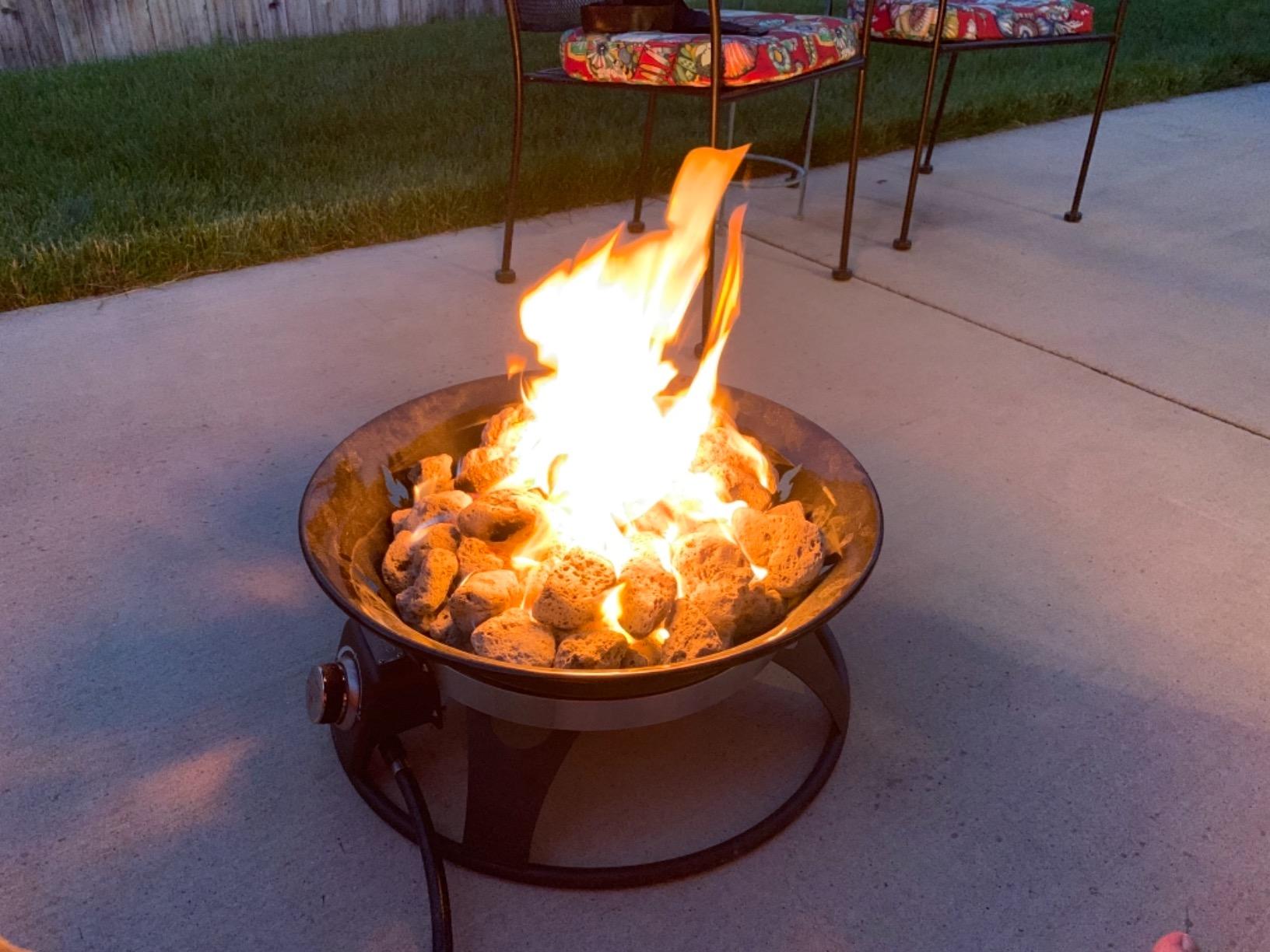 Outland Living Portable Propane Fire Pit, 21-inch, 58,000 BTU with Fire Pit Cover & Carry Kit, Smokeless Gas Firebowl | Perfect for Camping, Patio, Backyard, Tailgating, Deck, RV| Black 863 Cypress customer photo 1