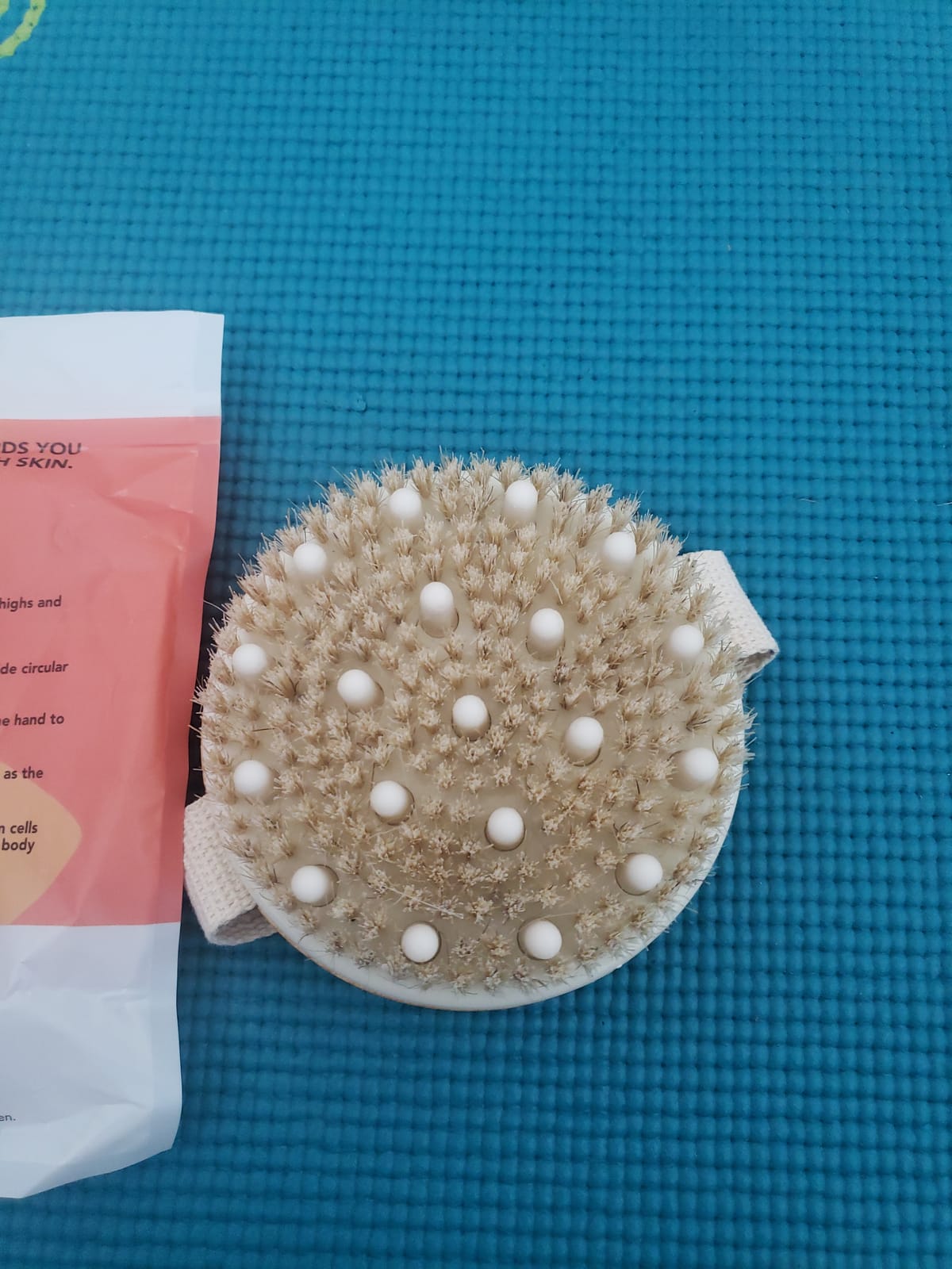 Dry Brushing Body Brush - Best for Exfoliating Dry Skin, Lymphatic Drainage and Cellulite Treatment - Organic Spa Exfoliation and Massage Scrub Brush with Natural Boar Bristles customer photo 1