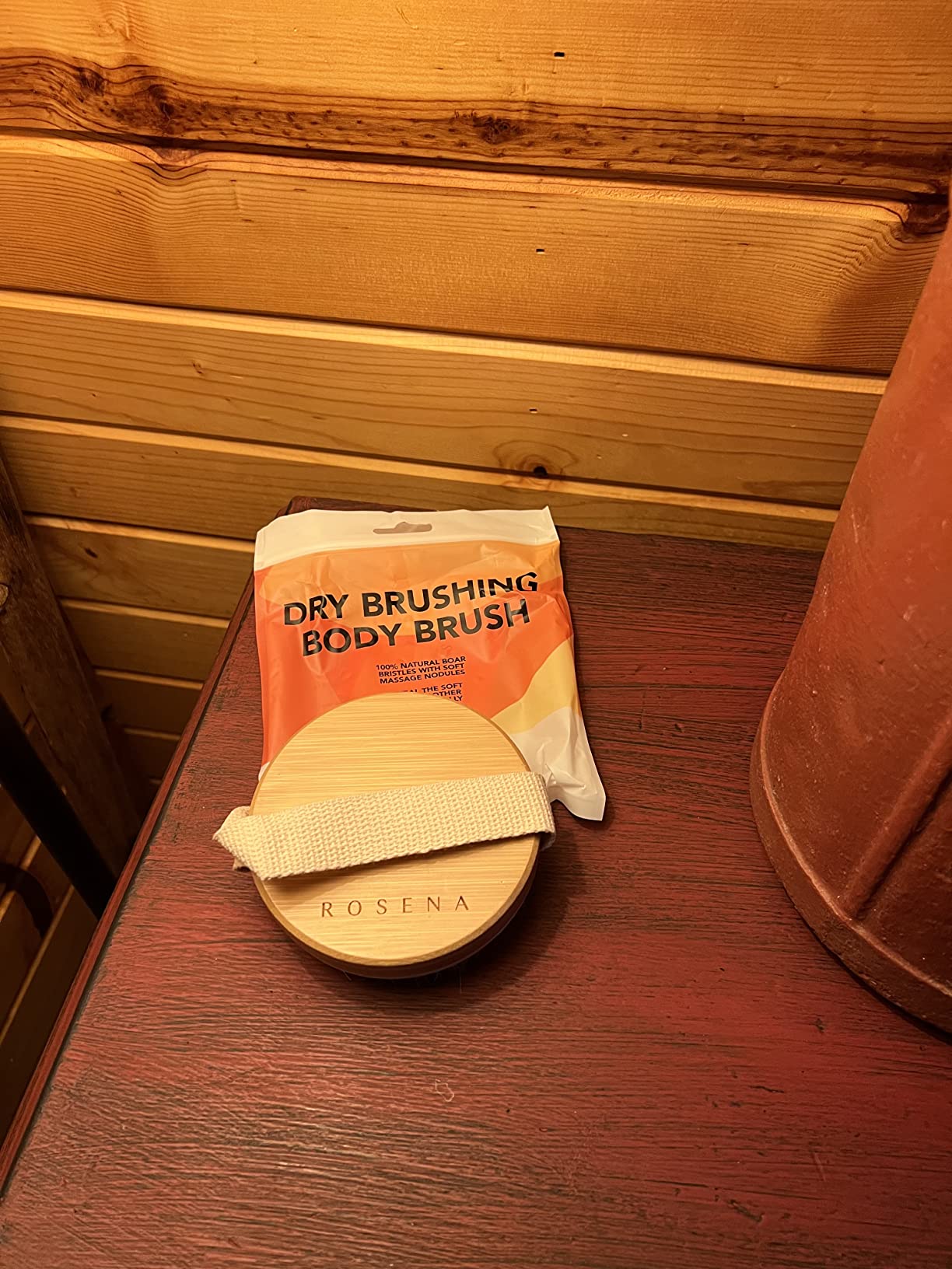 Dry Brushing Body Brush - Best for Exfoliating Dry Skin, Lymphatic Drainage and Cellulite Treatment - Organic Spa Exfoliation and Massage Scrub Brush with Natural Boar Bristles customer photo 2