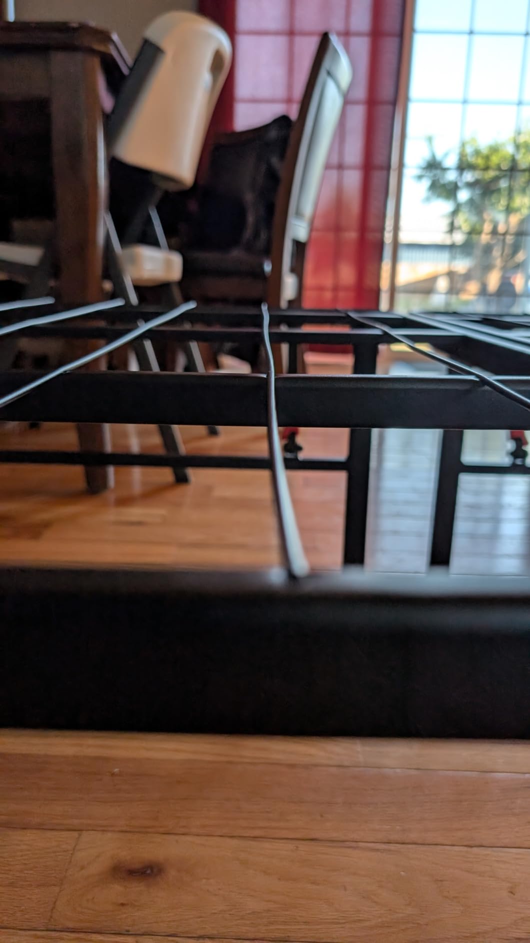 Amazon Basics Bed Frame with Storage, Foldable Metal Platform, Sturdy Steel, No Box Spring Needed, 14-inch High, Tool-Free Setup, Noise Free, Easy Assembly, Queen Size, Black customer photo 1