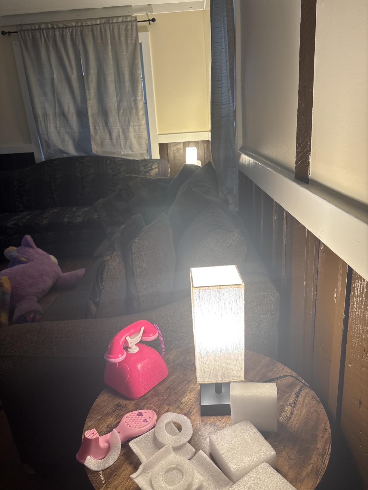 aooshine Small Bedside Table Lamp for Bedroom - Square Cream Fabric Shade customer photo 1