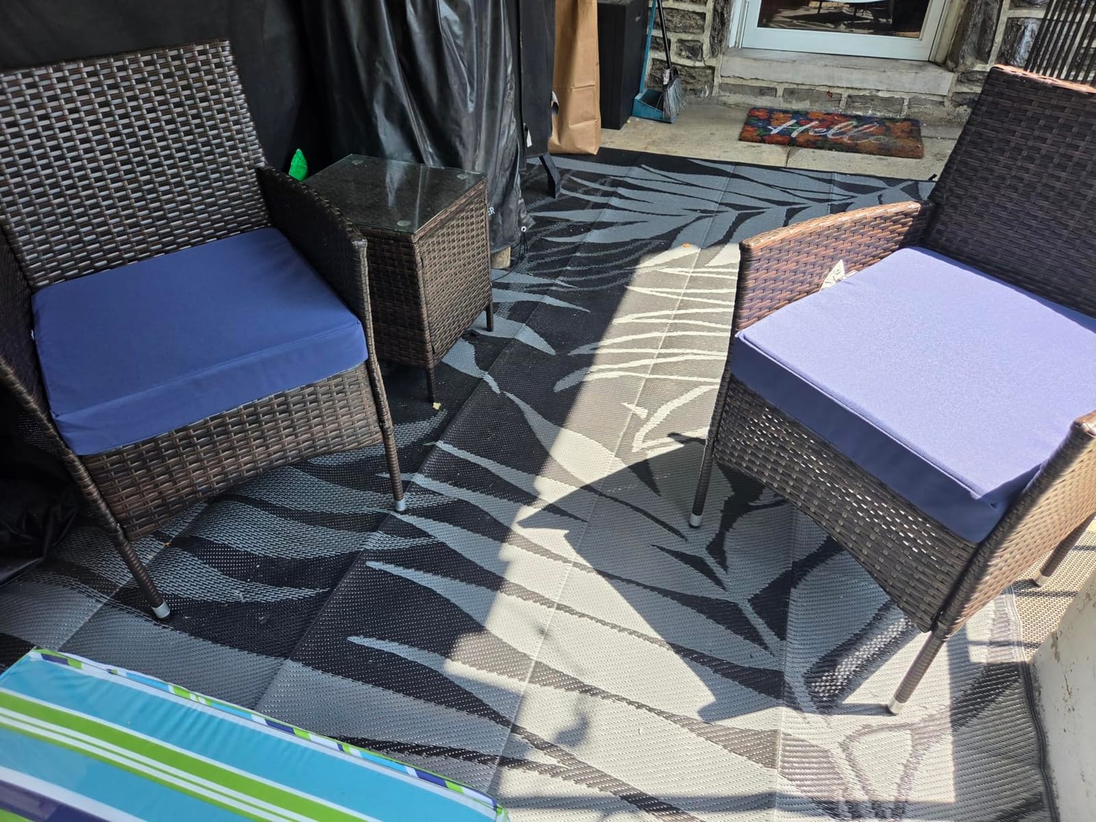 Devoko 3 Piece Patio Furniture Set Outdoor Wicker Conversation (Brown) customer photo 2