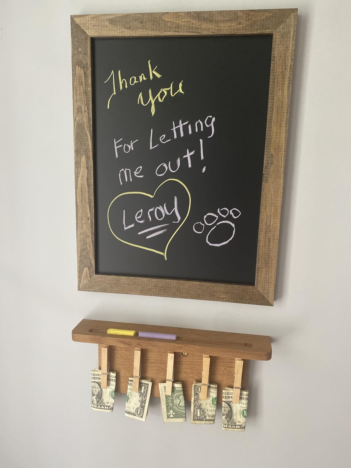 Ilyapa Framed Kitchen Chalkboard Sign, 12x16 Inch - Rustic Brown, Wall customer photo 1