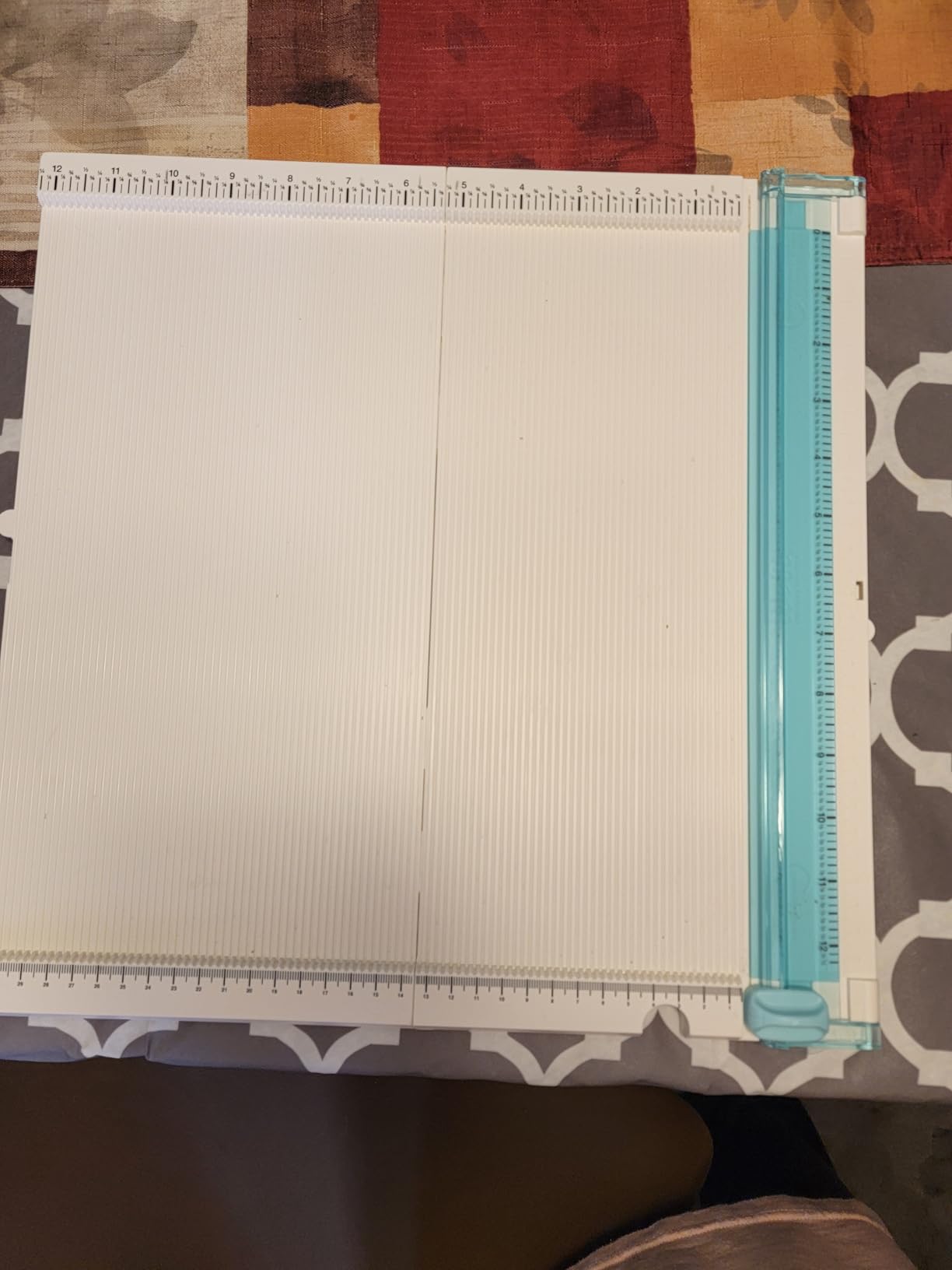 We R Memory Keepers Trim and Score Board, Includes 12x12 Inch Board and One Scoring Tool, Uses V3 Side Blade, Cuts Large Scrapbook Pages, Sturdy Locking, Precise Blades, With Storage Compartment customer photo 2